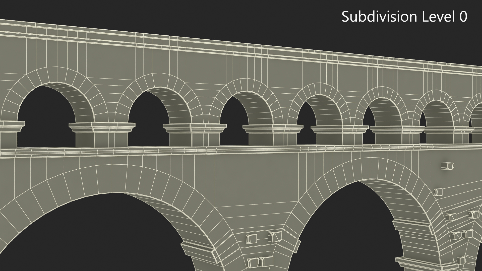 3D Pont du Gard Aqueduct