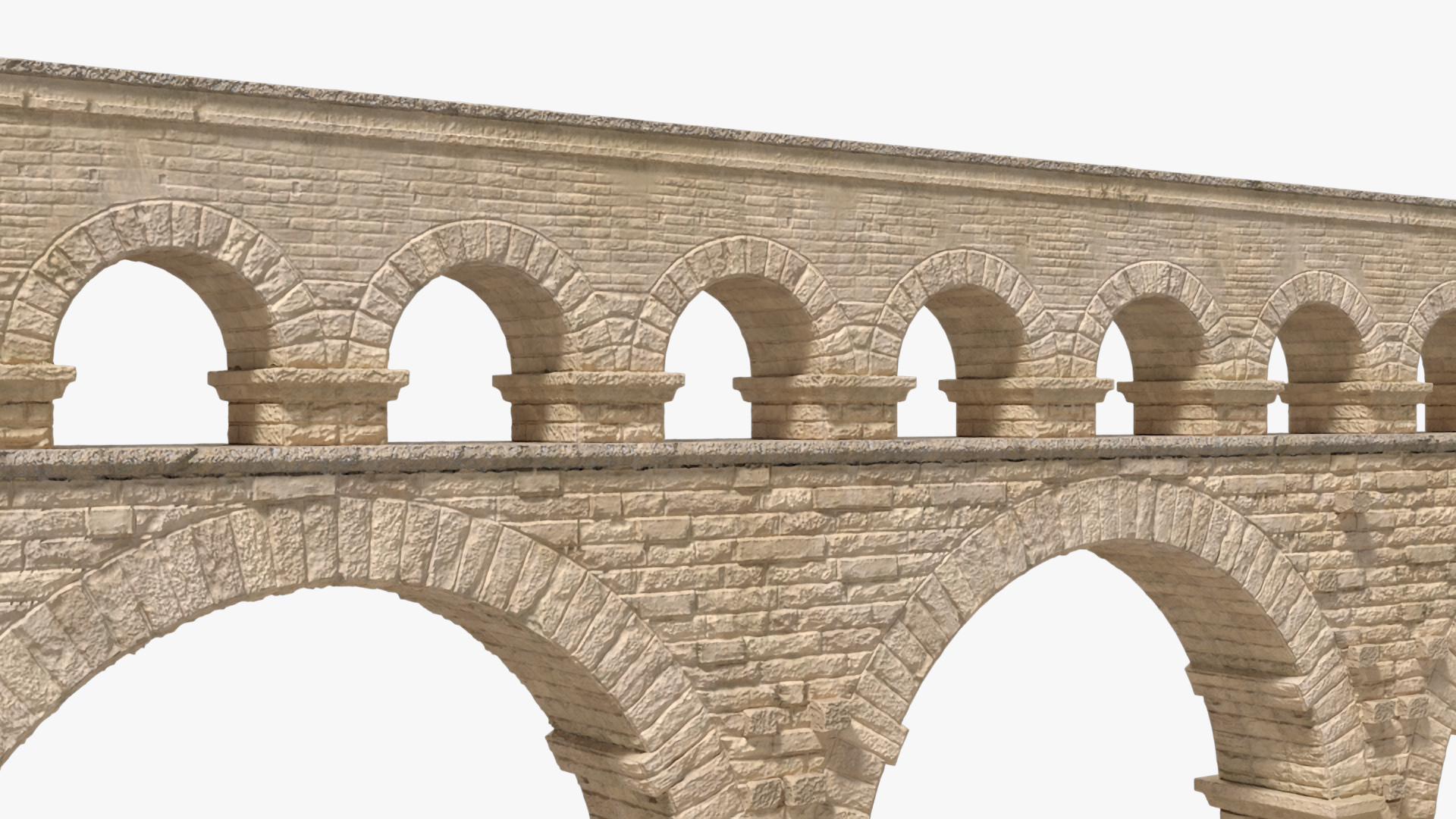 3D Pont du Gard Aqueduct