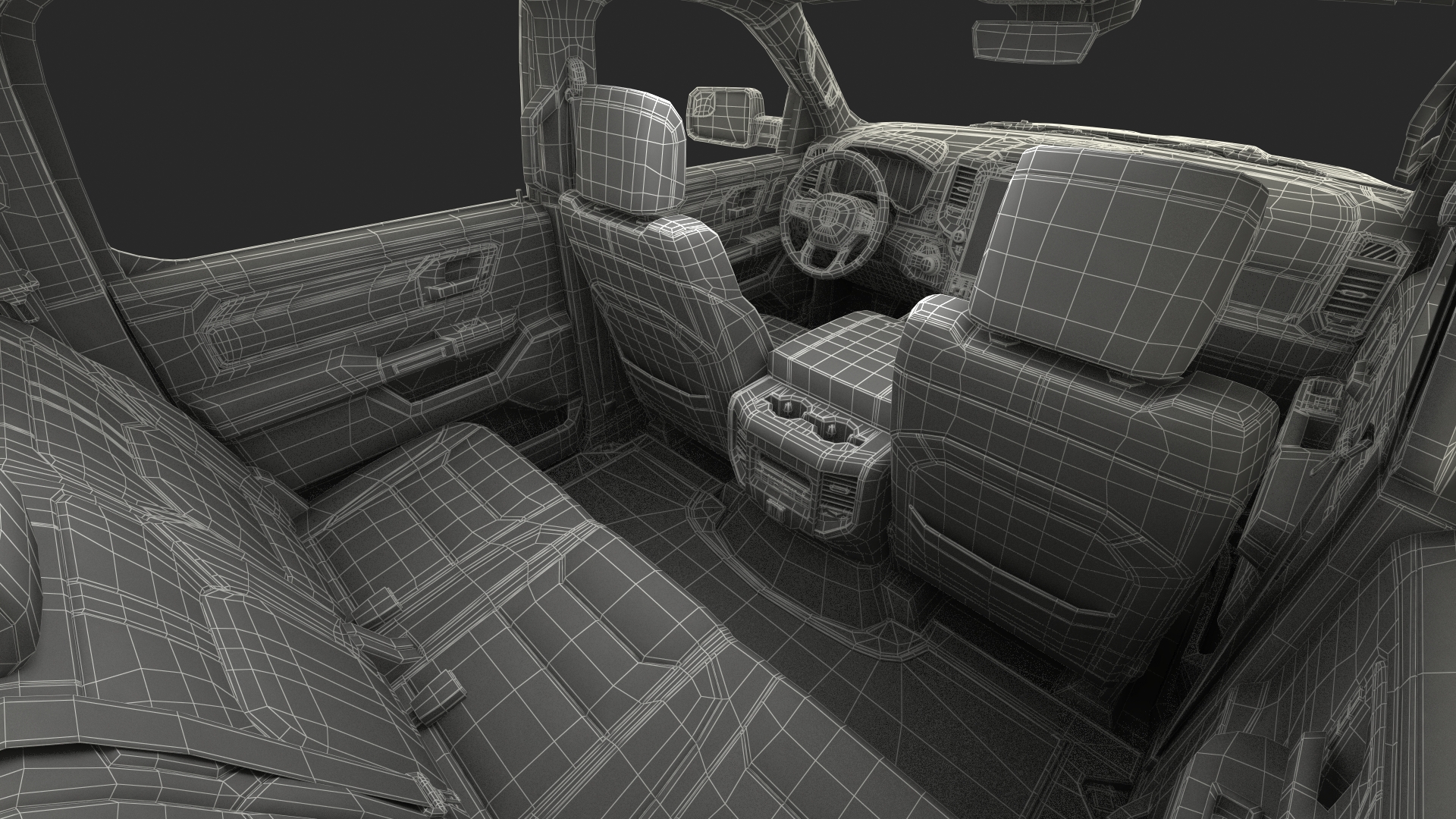3D model Crew Cab 4x4 Truck No Bed