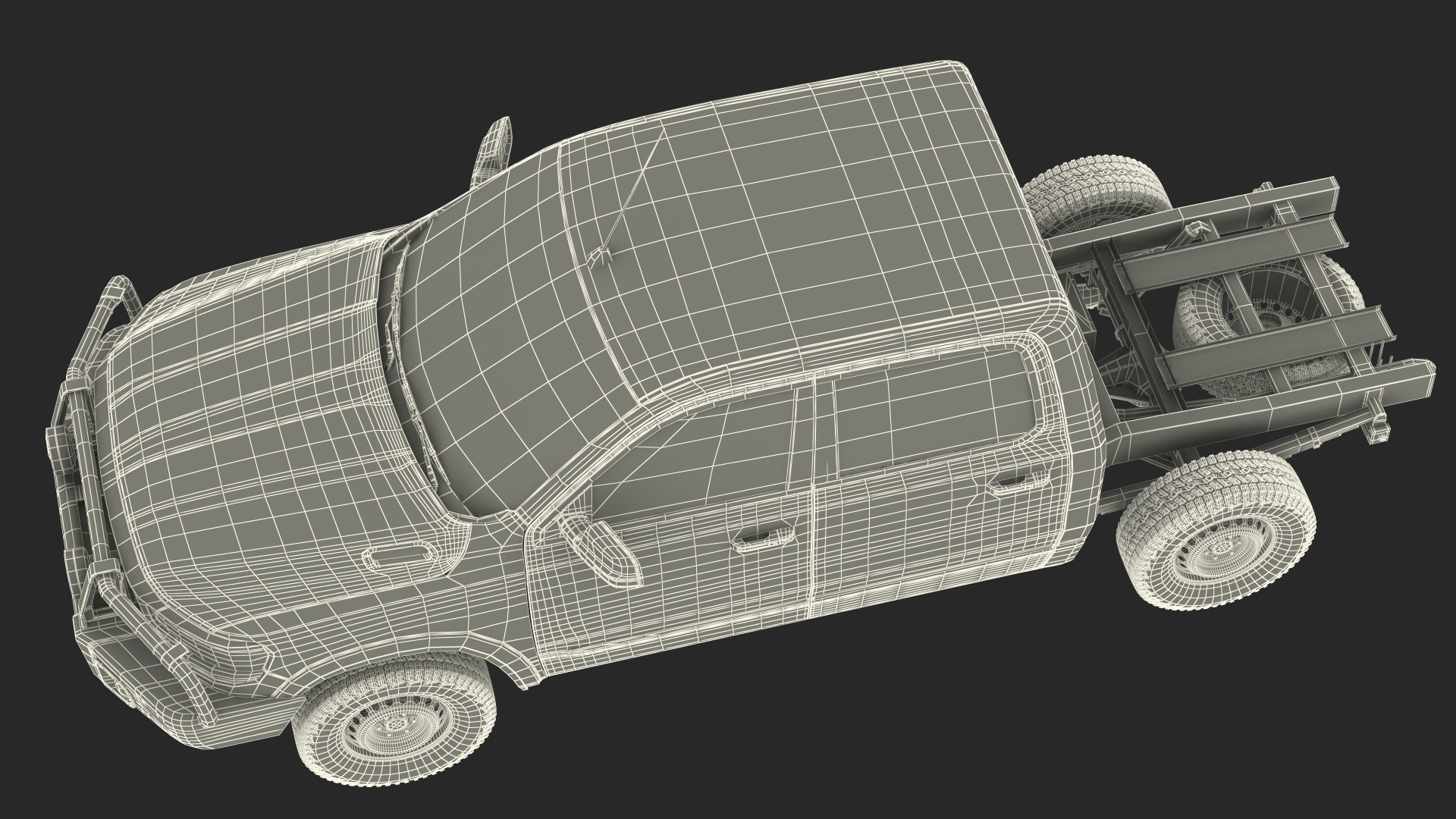 3D model Crew Cab 4x4 Truck No Bed