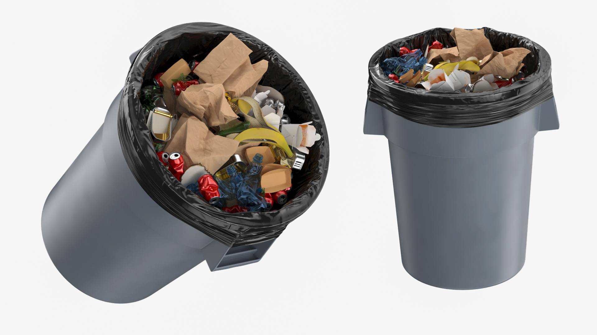 3D Full Trash Bag in a Can model