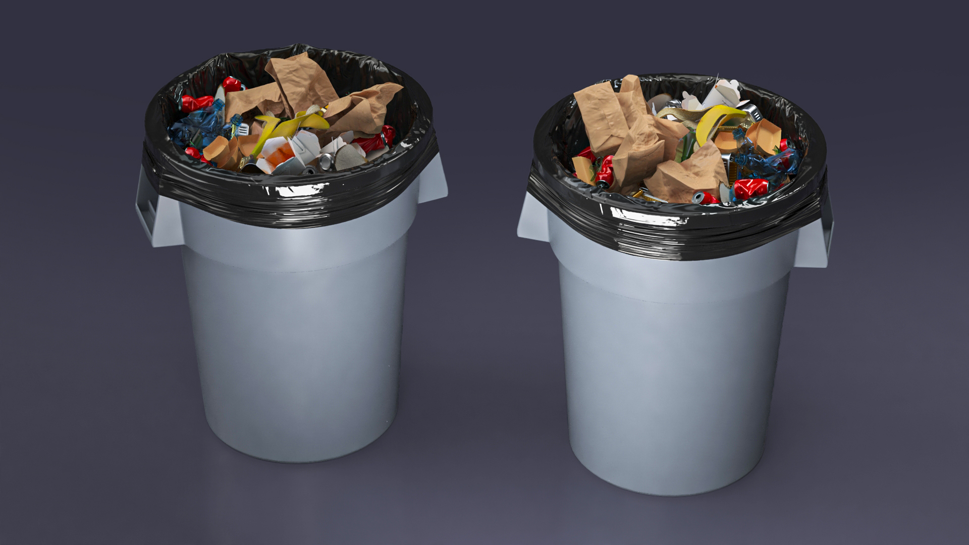 3D Full Trash Bag in a Can model