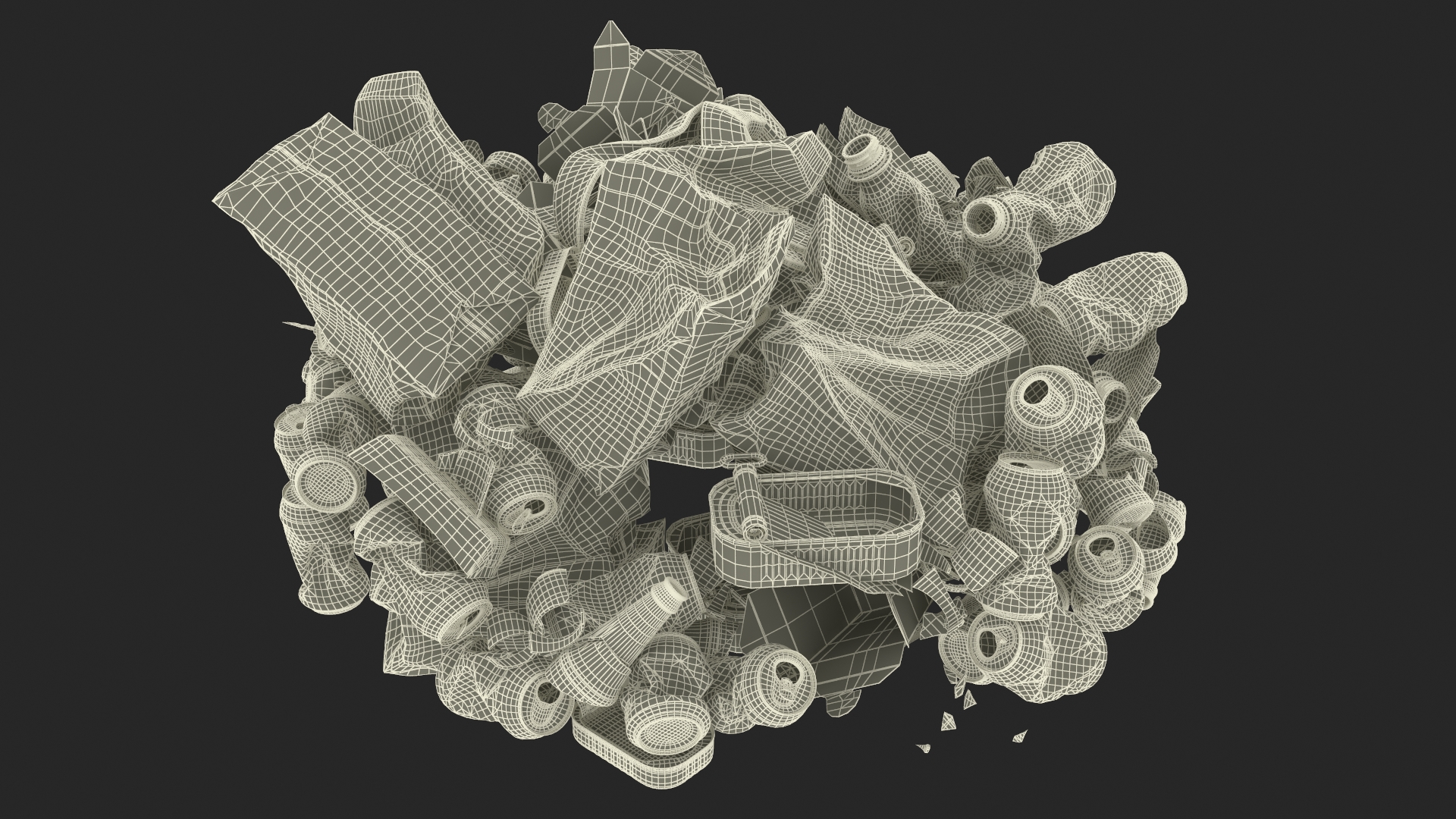 3D Full Trash Bag in a Can model