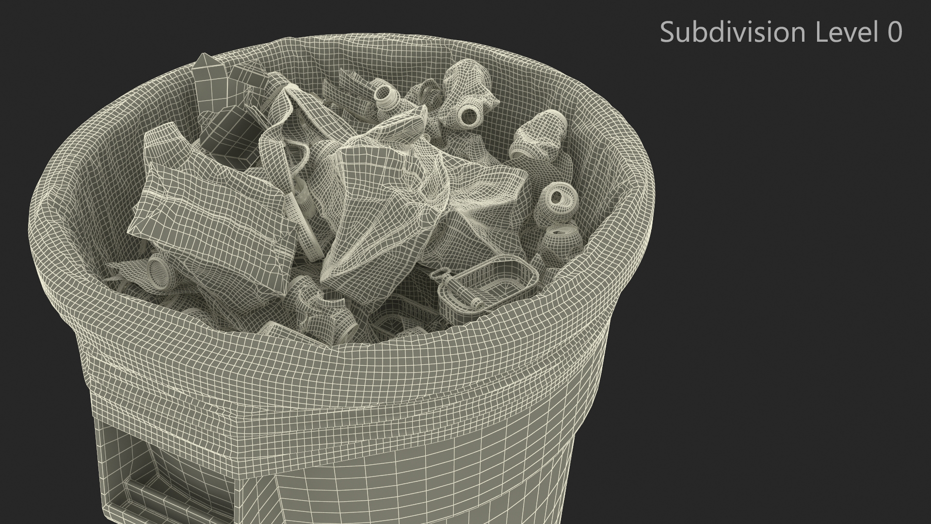 3D Full Trash Bag in a Can model