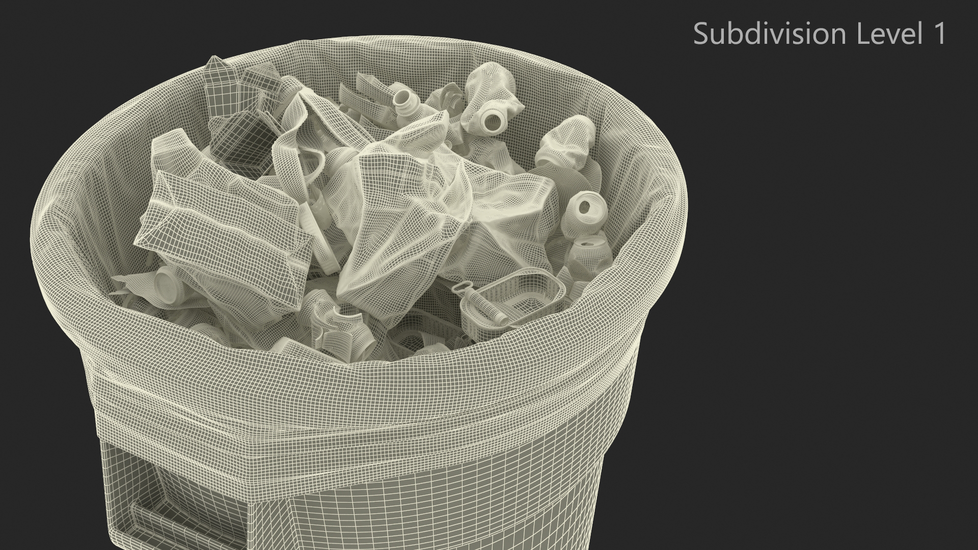 3D Full Trash Bag in a Can model