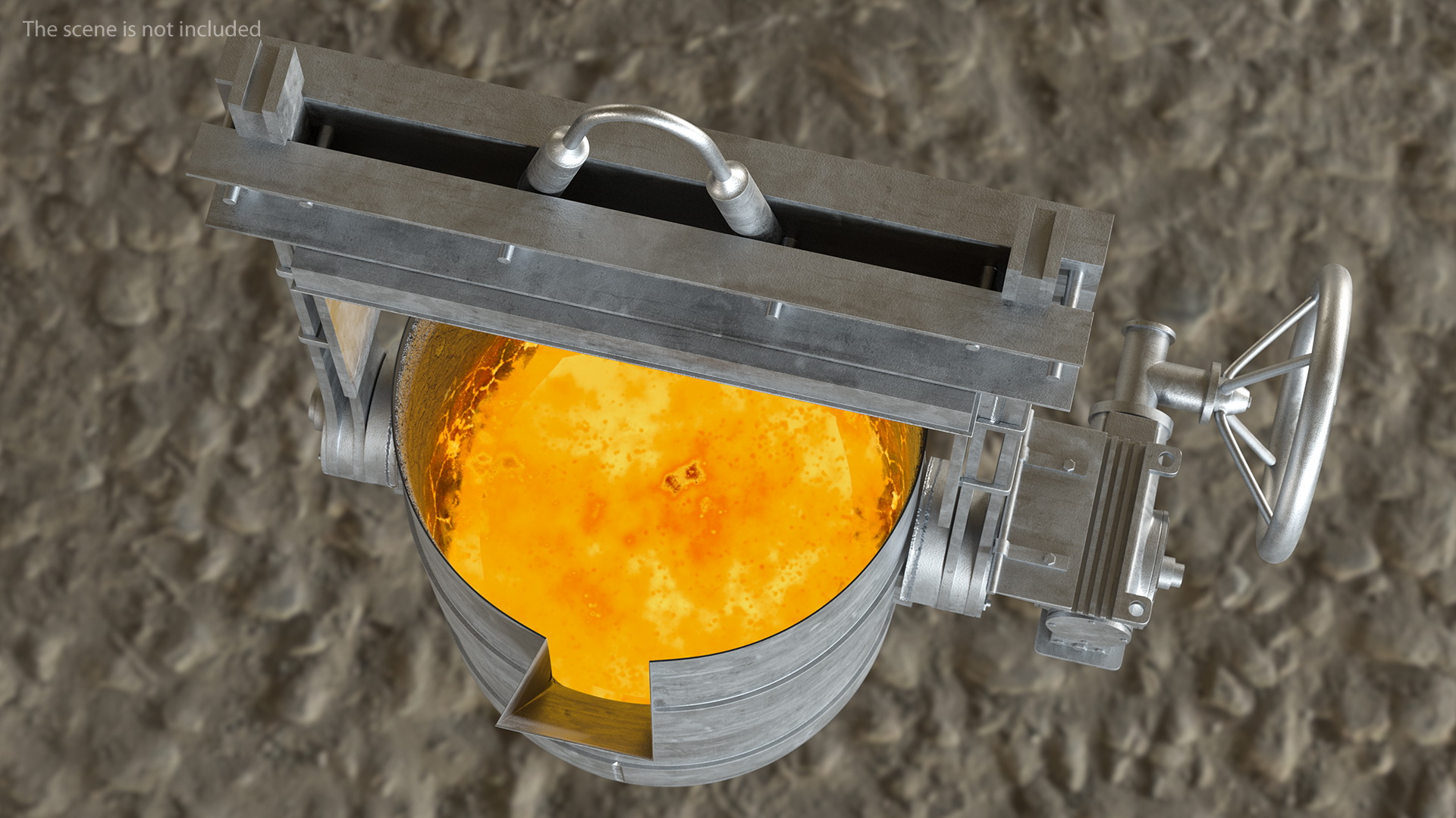 3D model Ladle Filled with Molten Metal