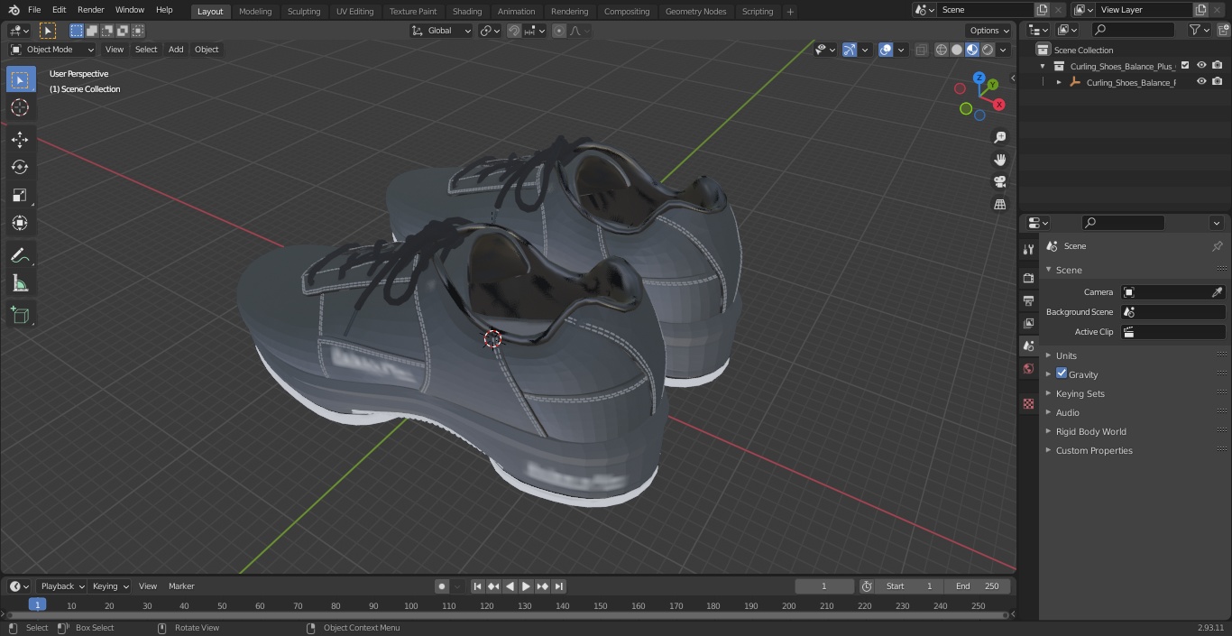 3D Curling Shoes Balance Plus
