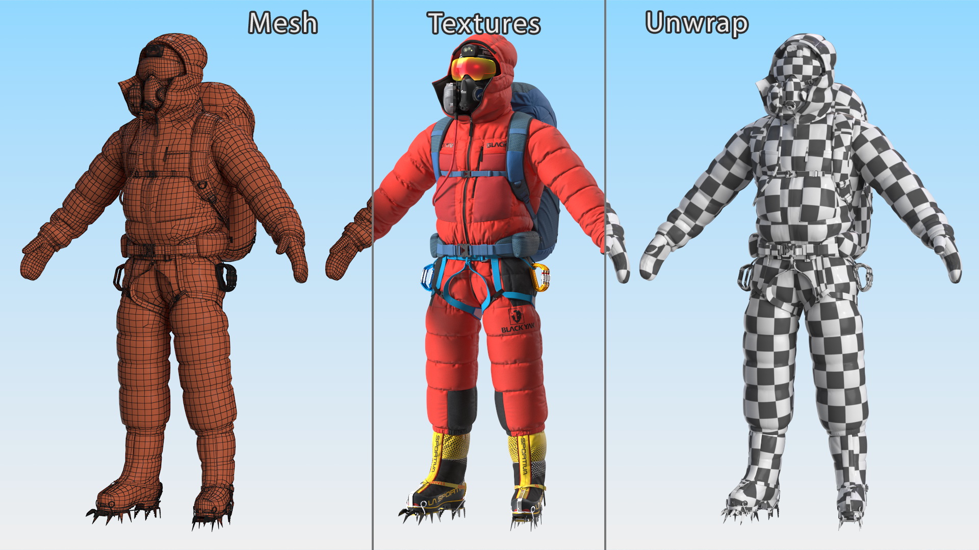 3D Everest Climber Rigged for Cinema 4D