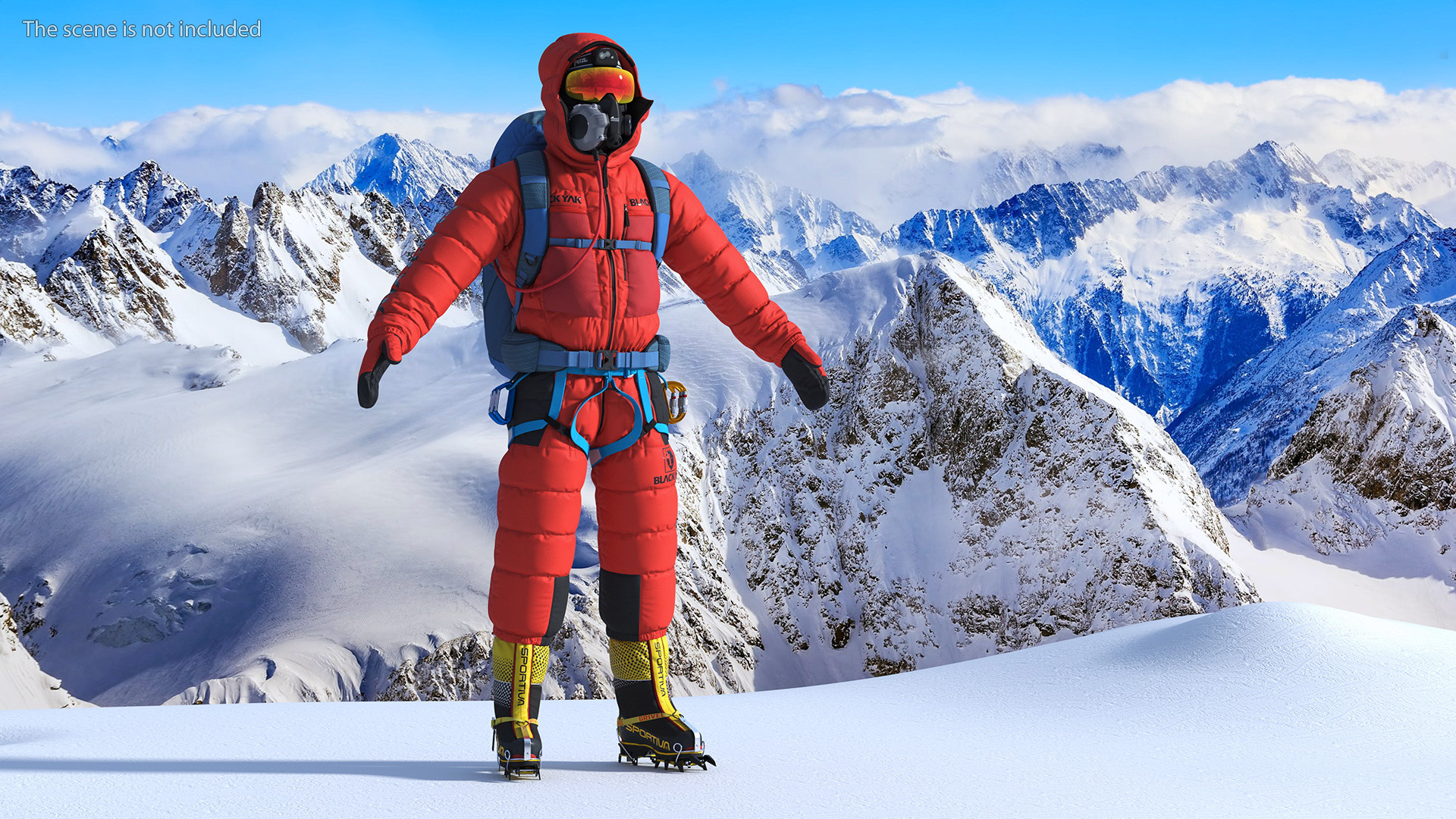 3D Everest Climber Rigged for Cinema 4D