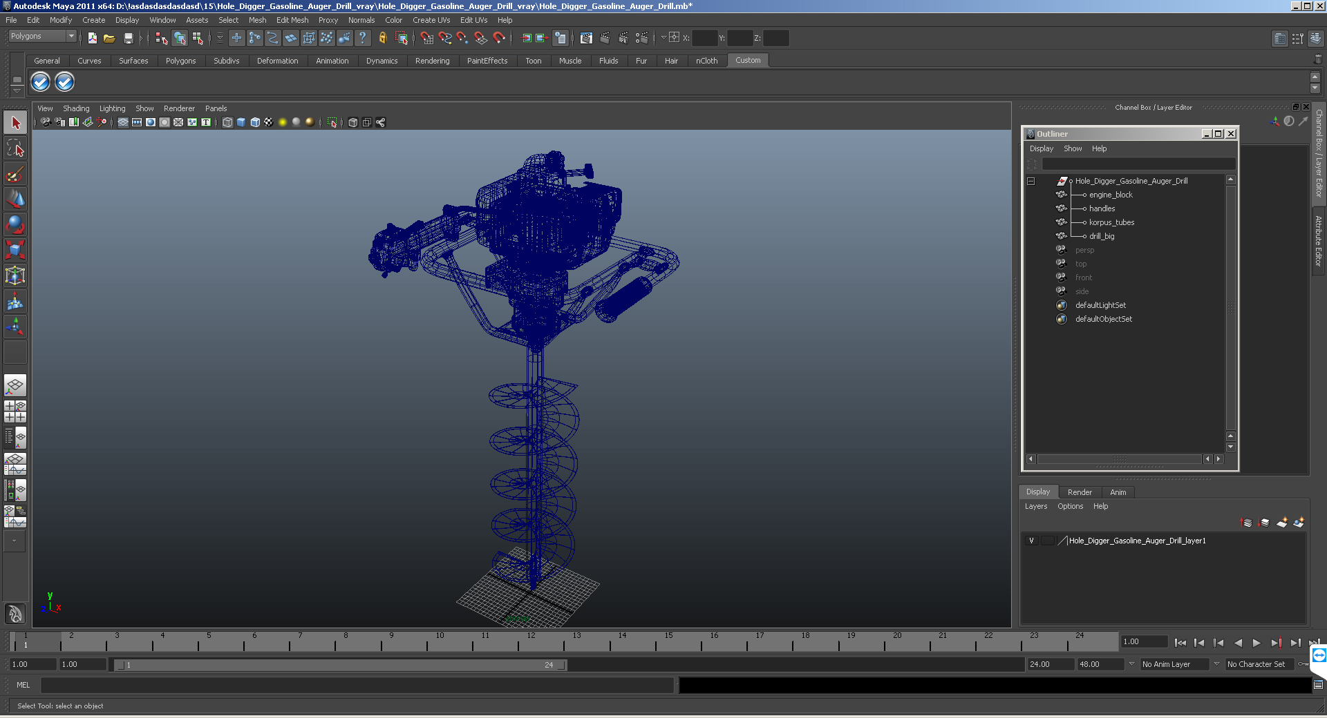 Hole Digger Gasoline Auger Drill 3D