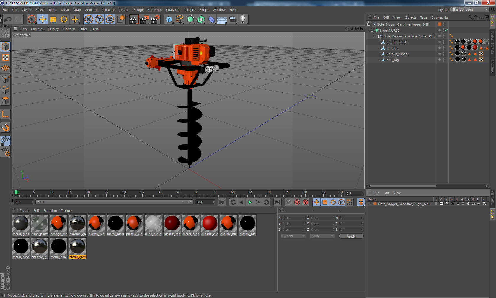 Hole Digger Gasoline Auger Drill 3D