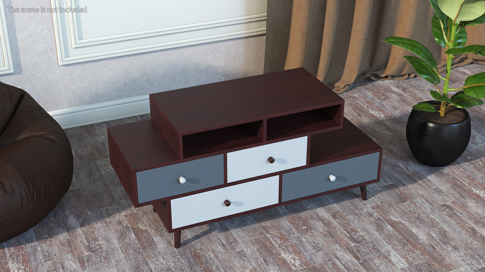 Irvine Sideboard Dark Brown 3D