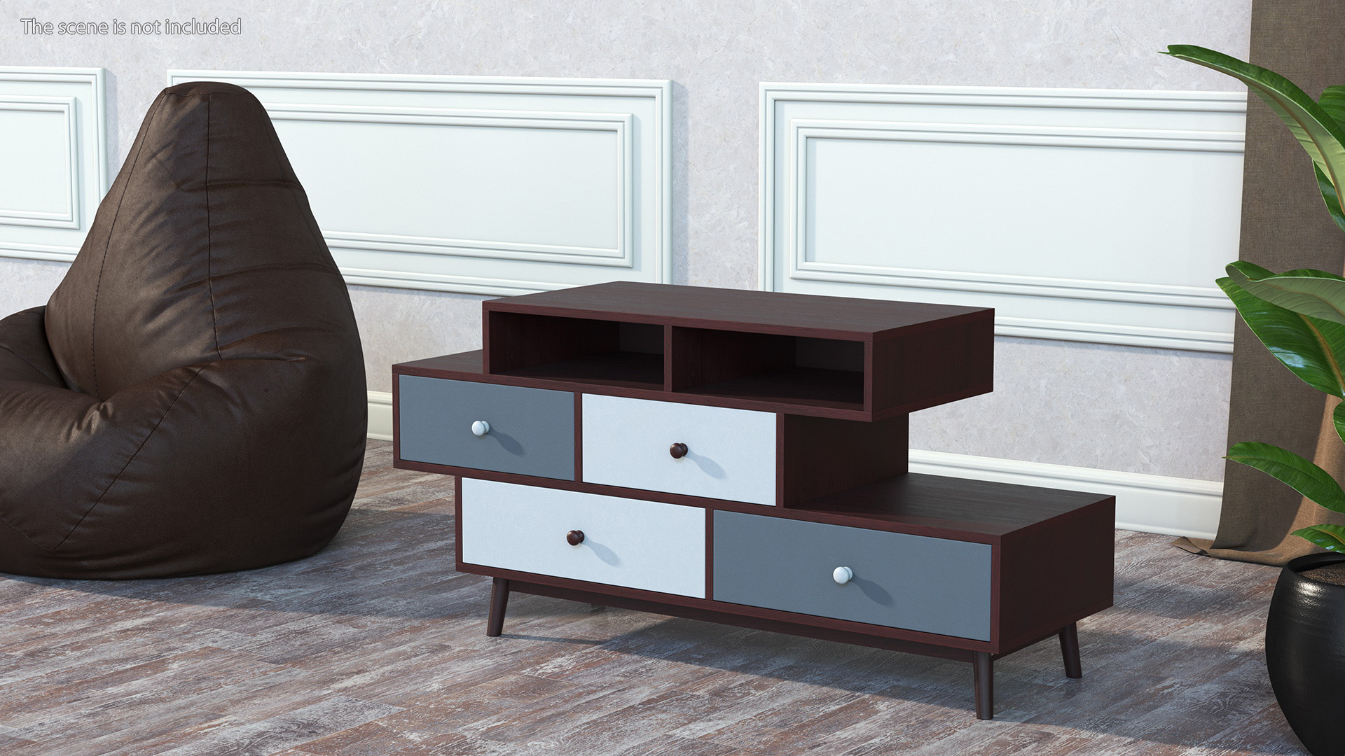 Irvine Sideboard Dark Brown 3D
