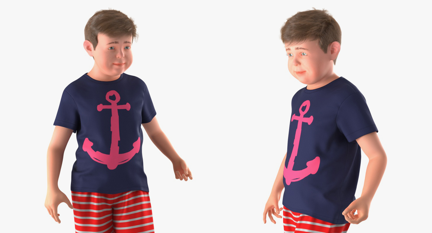 3D model Realistic Modern Teenage Boy Rigged