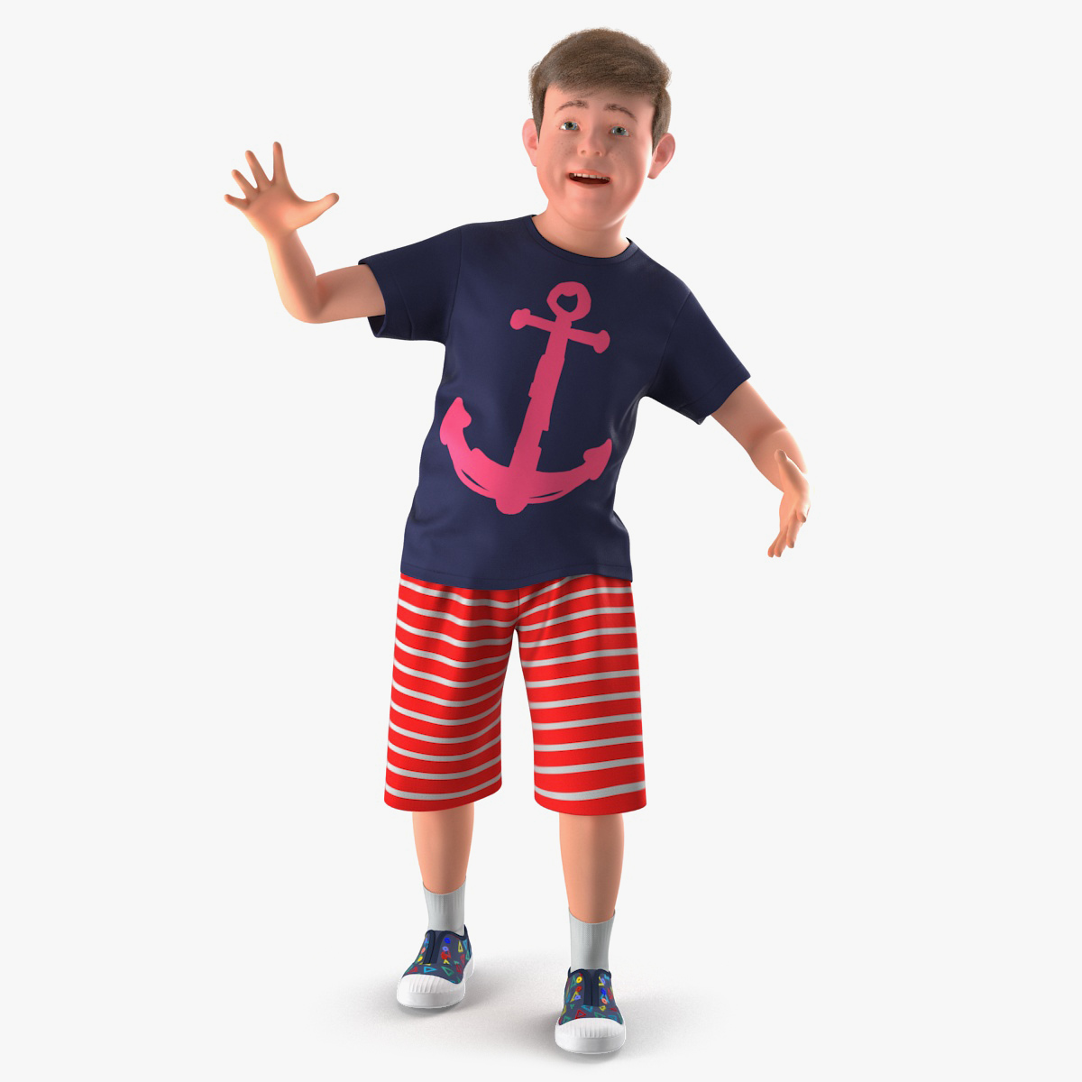 Realistic Modern Teenage Boy Rigged 3D Model, view 7
