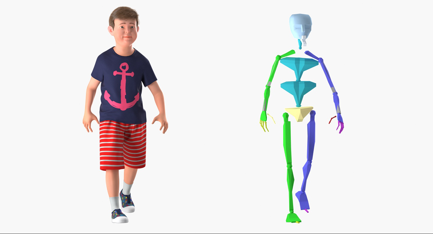 3D model Realistic Modern Teenage Boy Rigged