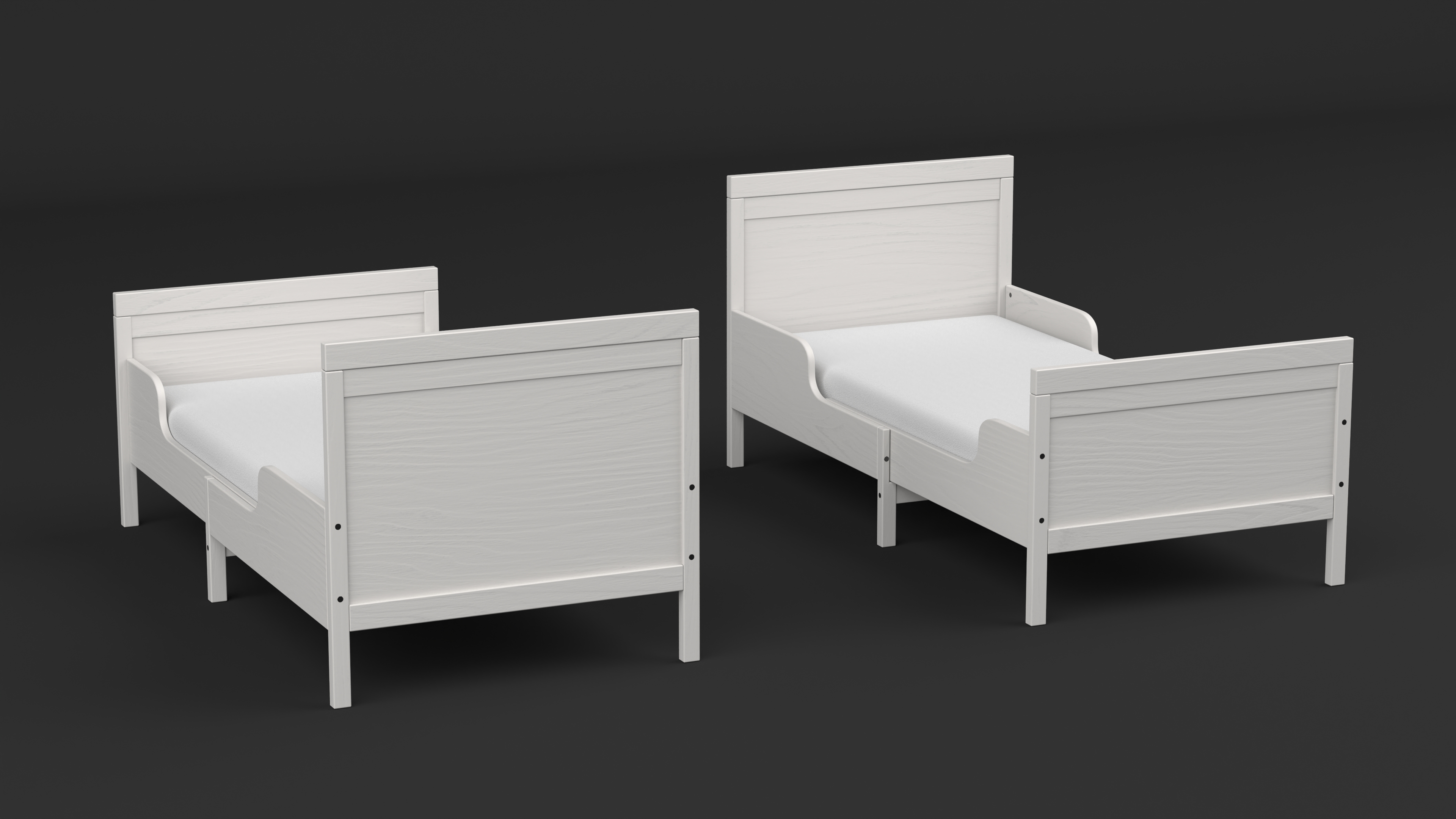 3D model Bed for Children Room IKEA SUNDVIK White