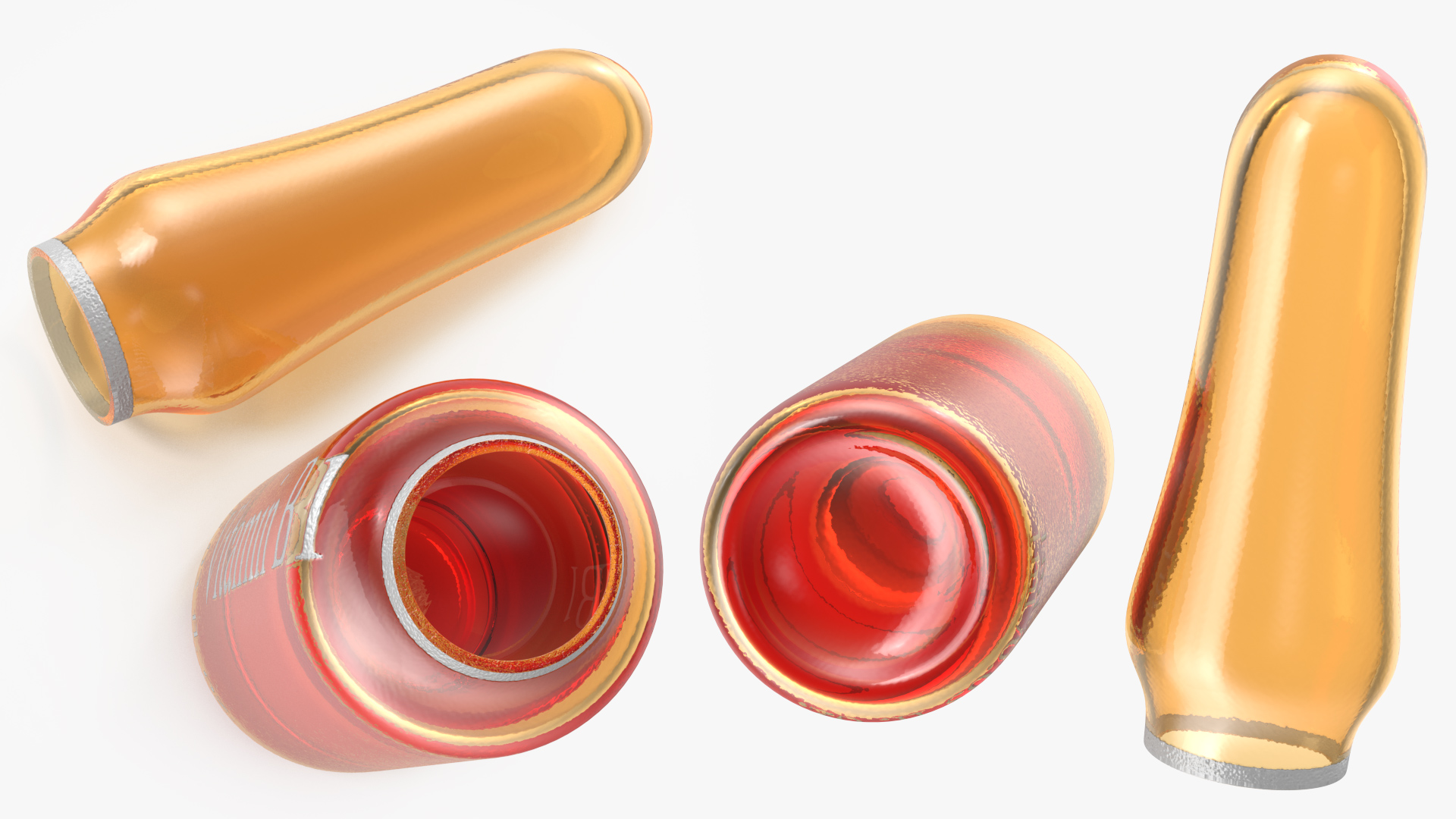 3D model Vitamin B1 1ml Amber Ampoule Opened