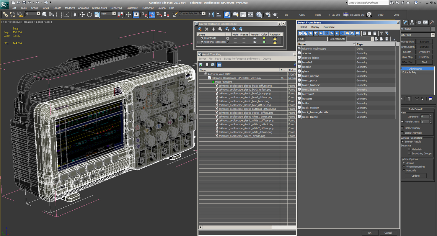 3D Tektronix Oscilloscope DPO2000B