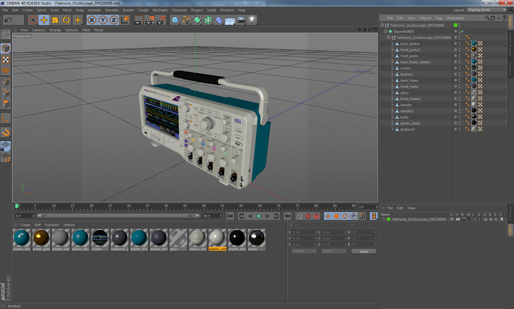 3D Tektronix Oscilloscope DPO2000B