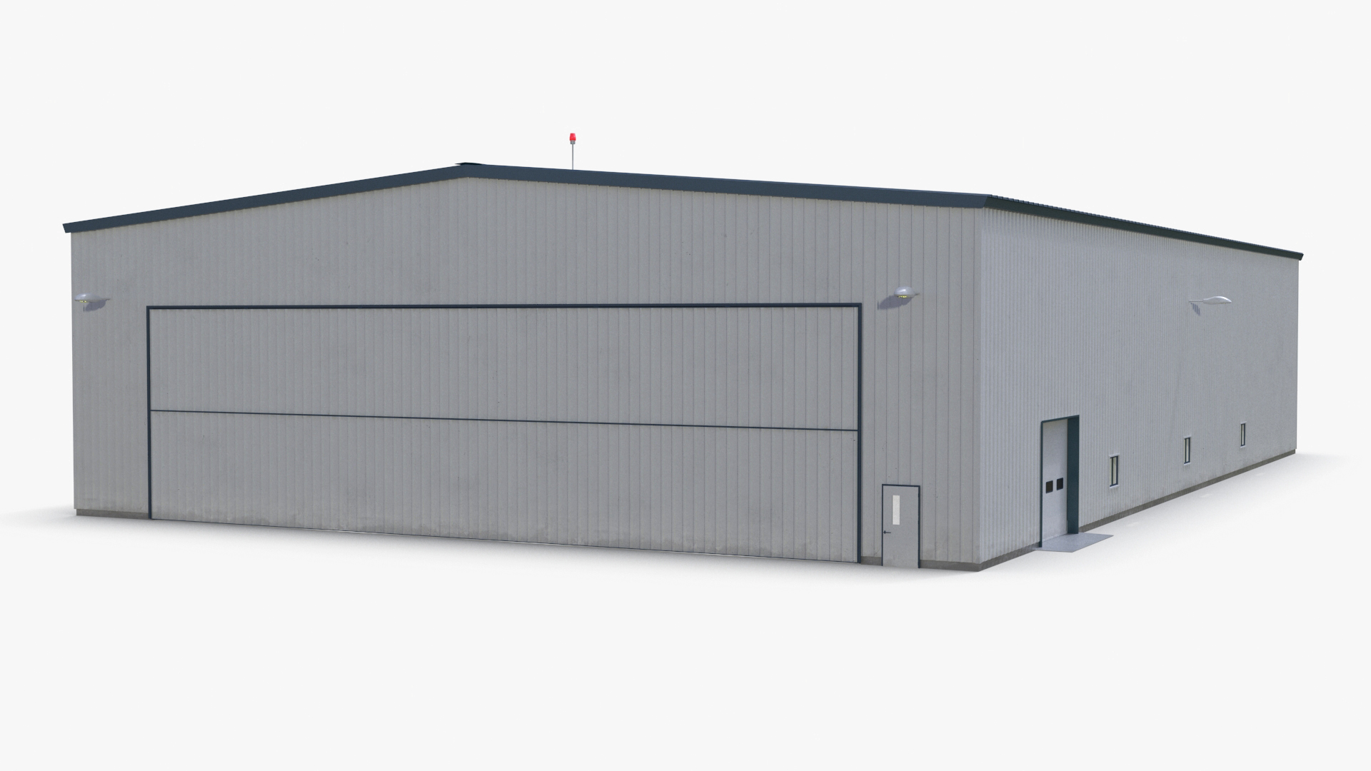 3D Aircraft Hangar with Airplane Rigged