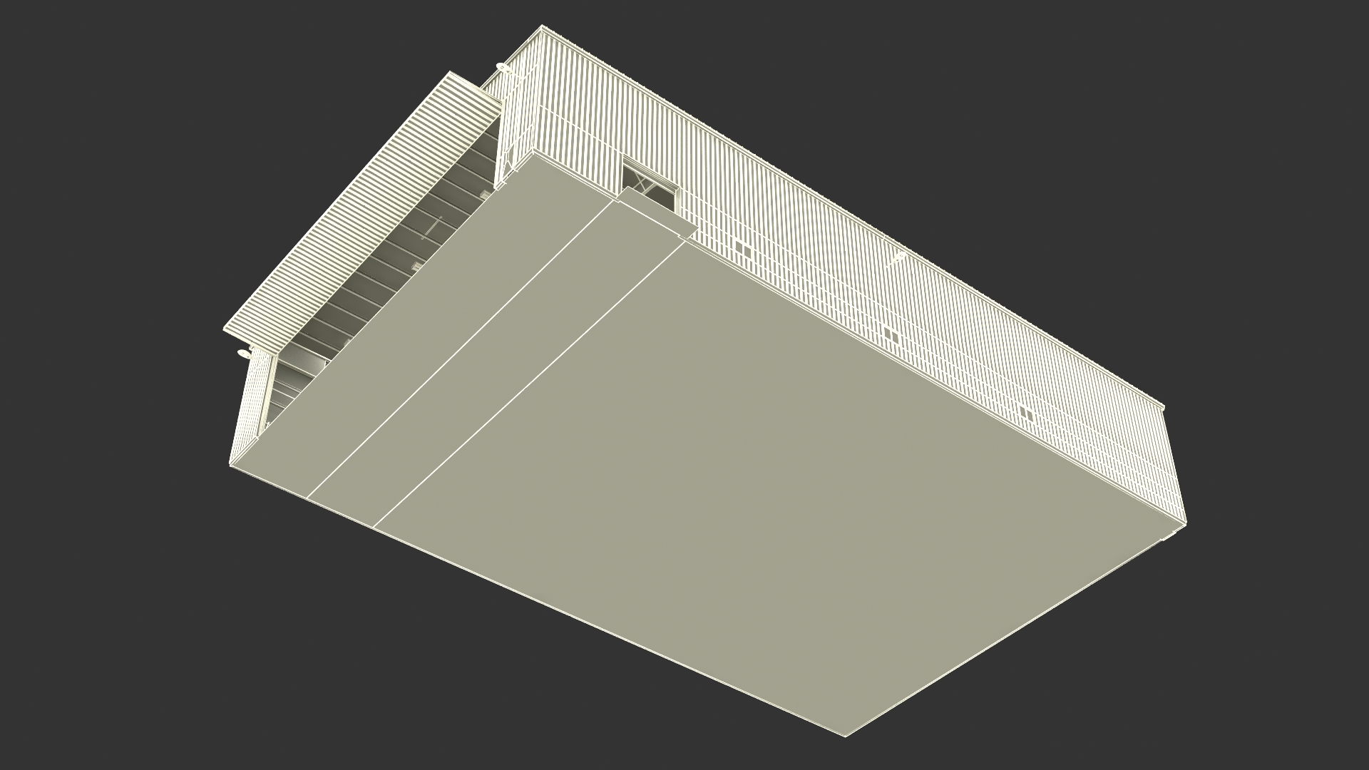 3D Aircraft Hangar with Airplane Rigged