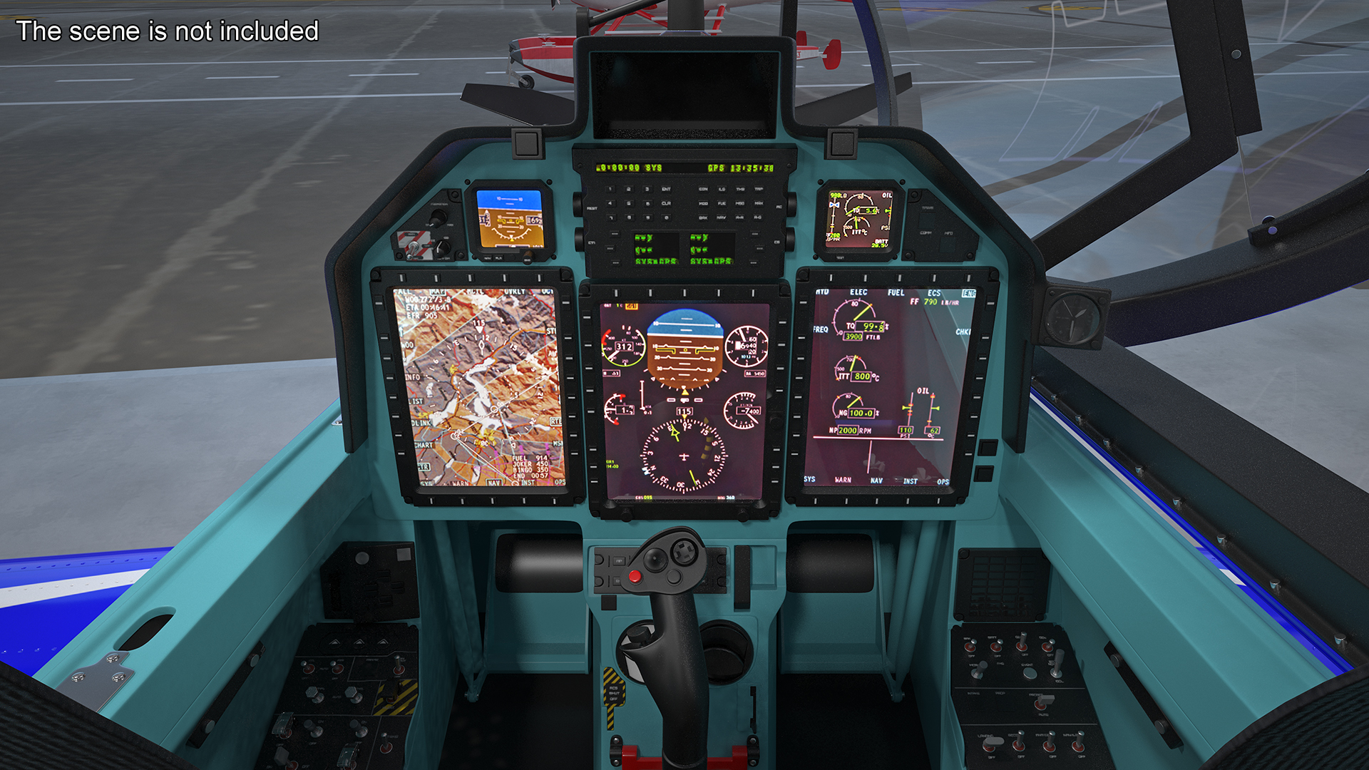 3D Aircraft Hangar with Airplane Rigged