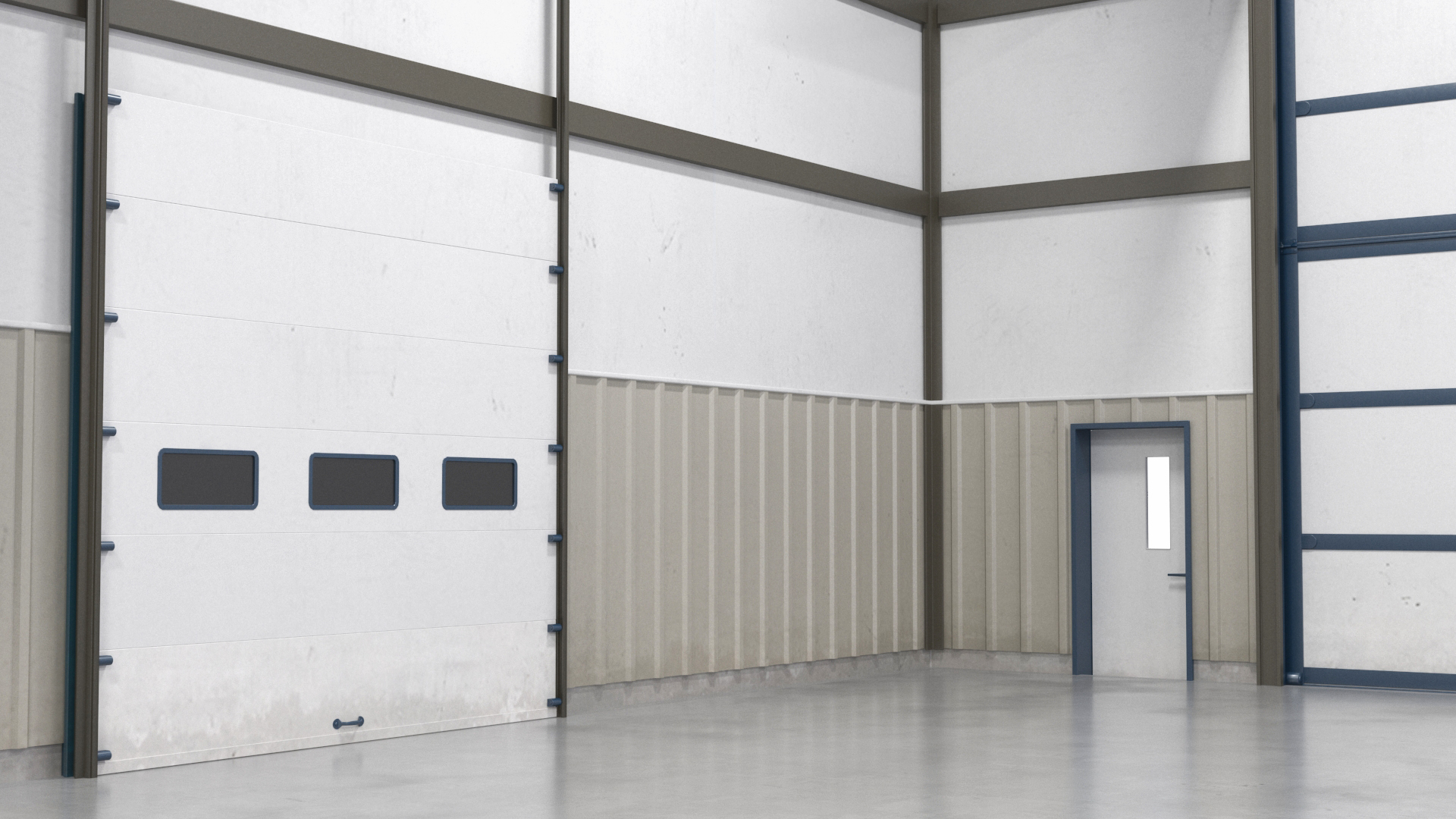 3D Aircraft Hangar with Airplane Rigged