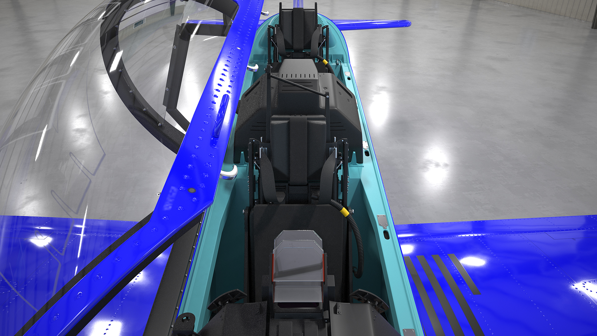 3D Aircraft Hangar with Airplane Rigged