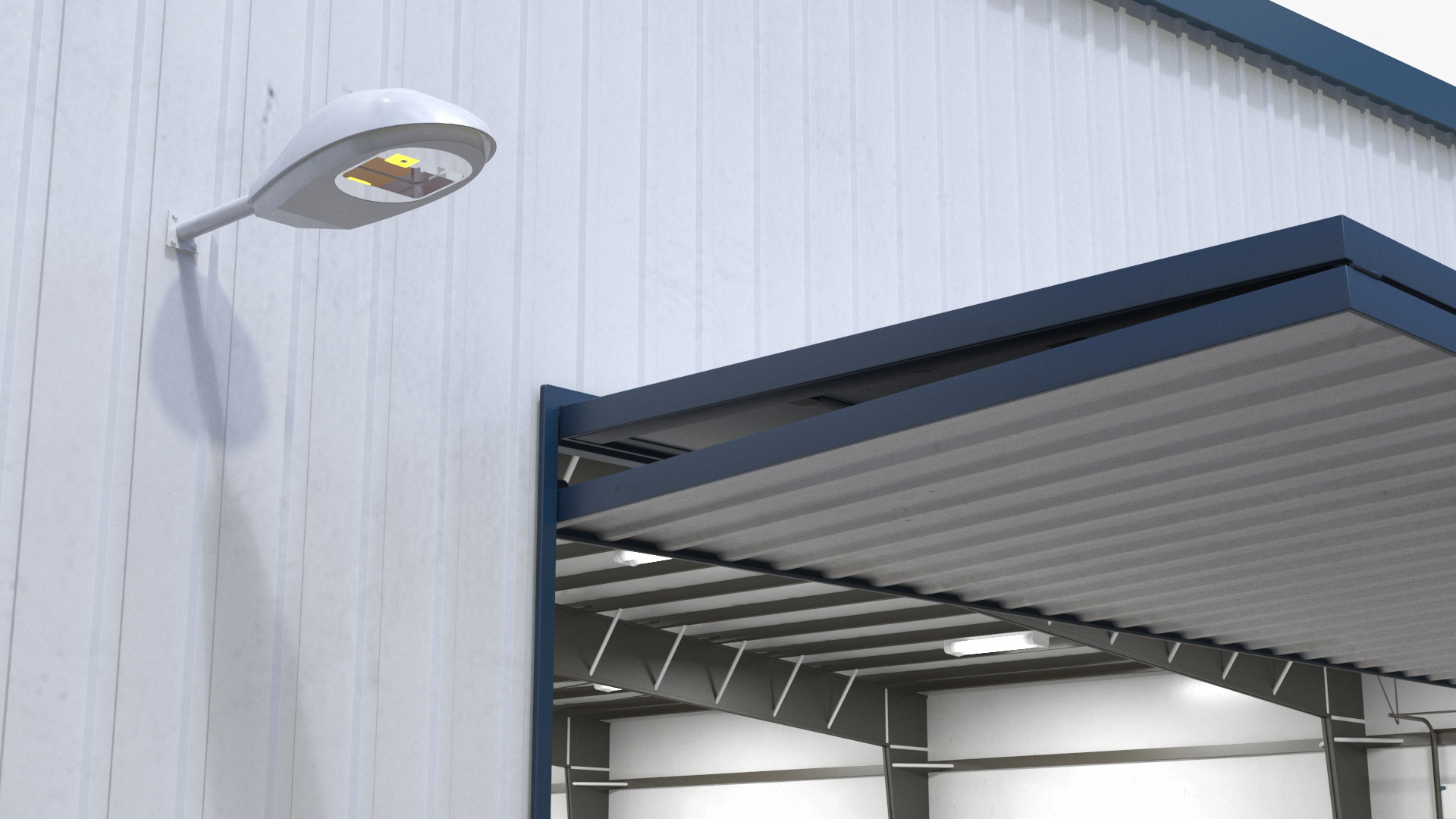 3D Aircraft Hangar with Airplane Rigged