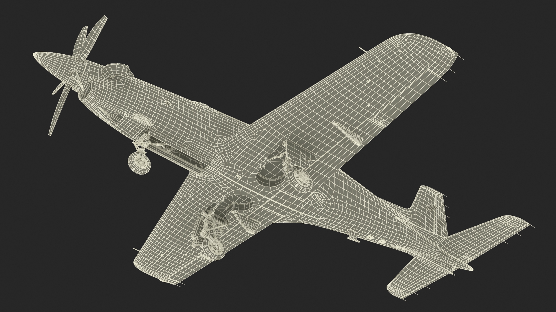 3D Aircraft Hangar with Airplane Rigged