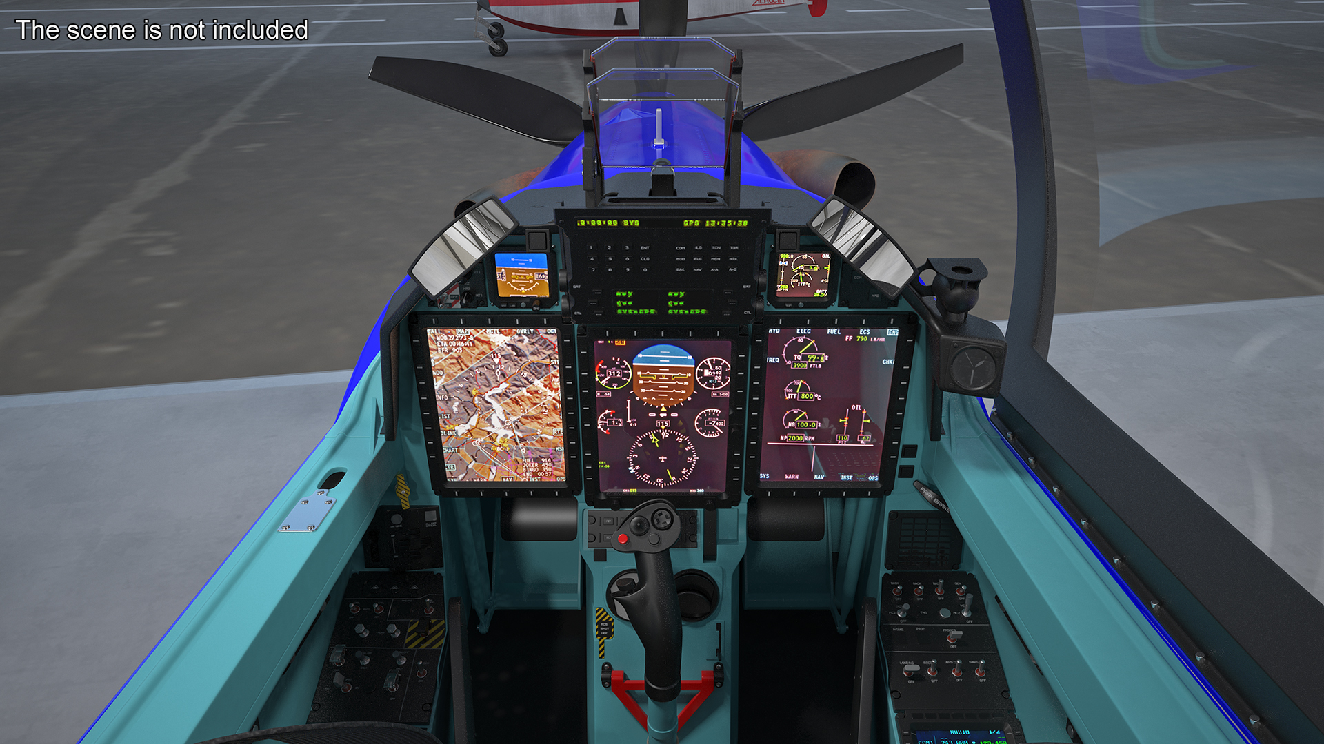 3D Aircraft Hangar with Airplane Rigged