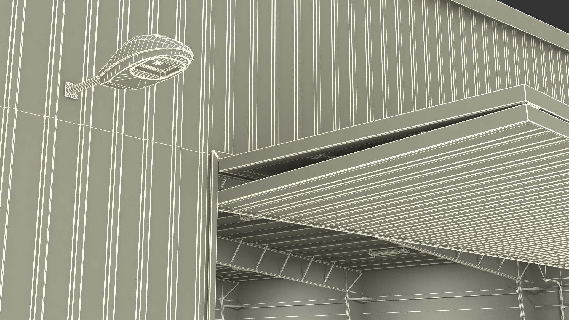 3D Aircraft Hangar with Airplane Rigged