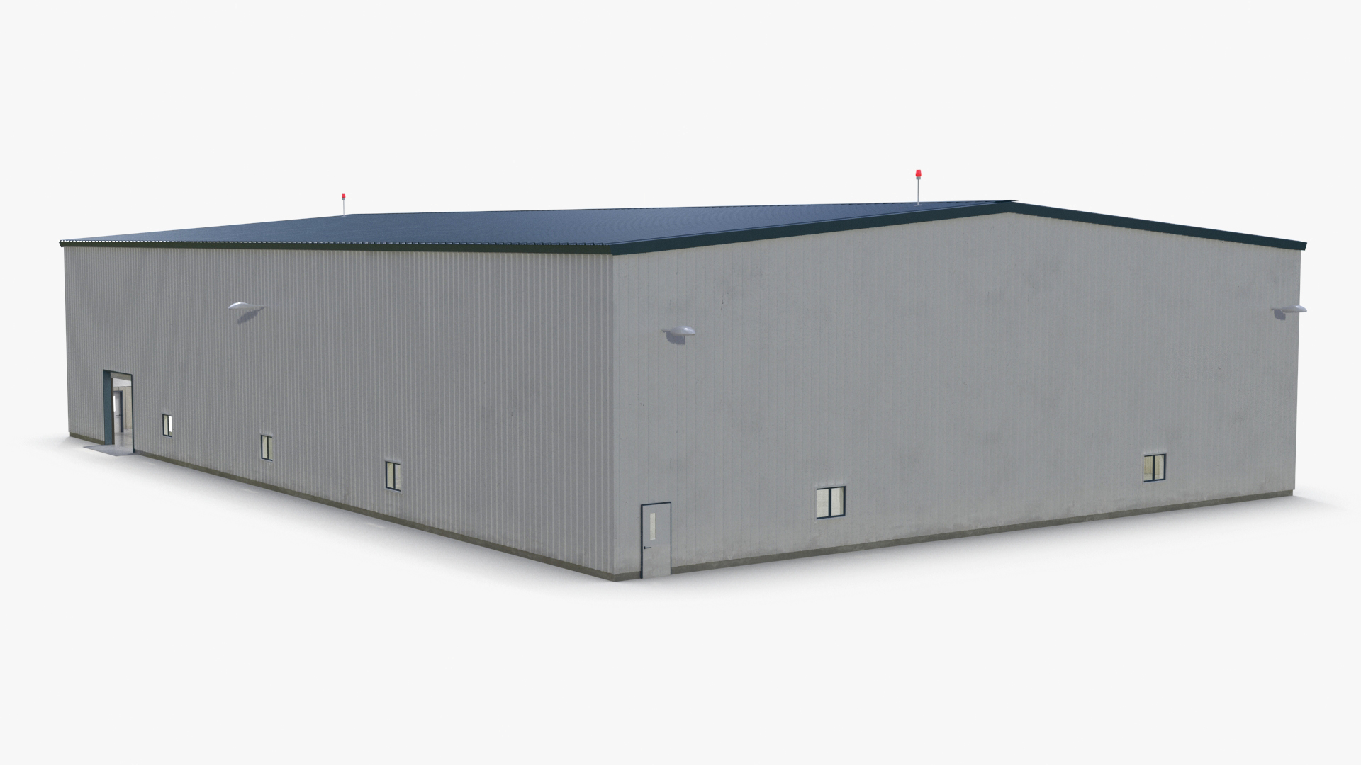 3D Aircraft Hangar with Airplane Rigged