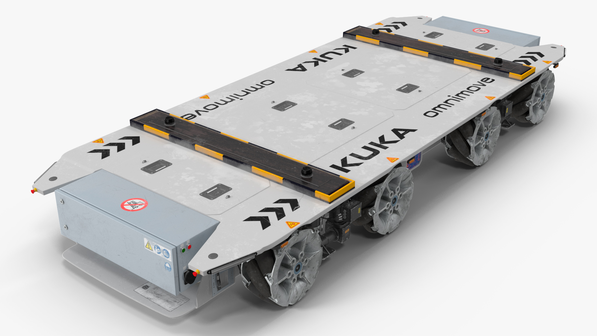 3D model Dirty Omnimove Platform KUKA White Rigged for Cinema 4D