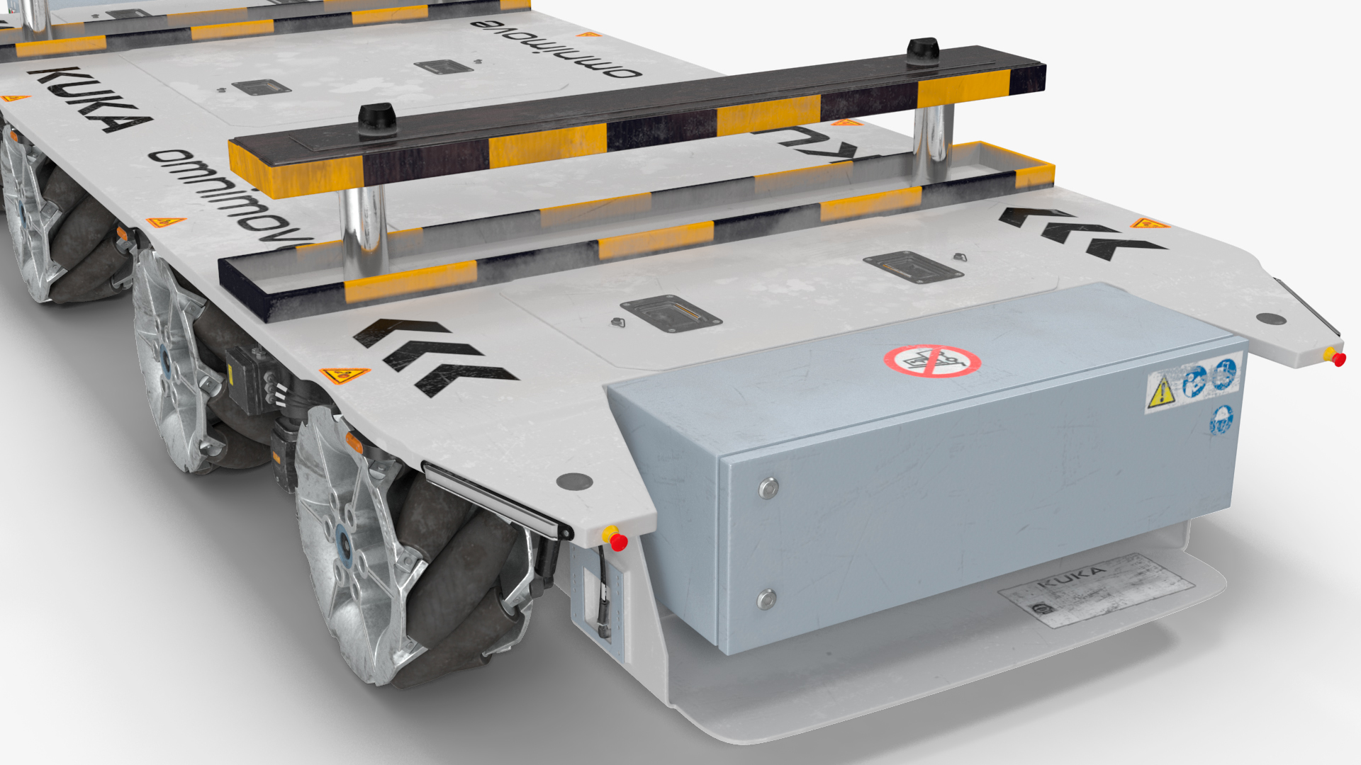 3D model Dirty Omnimove Platform KUKA White Rigged for Cinema 4D