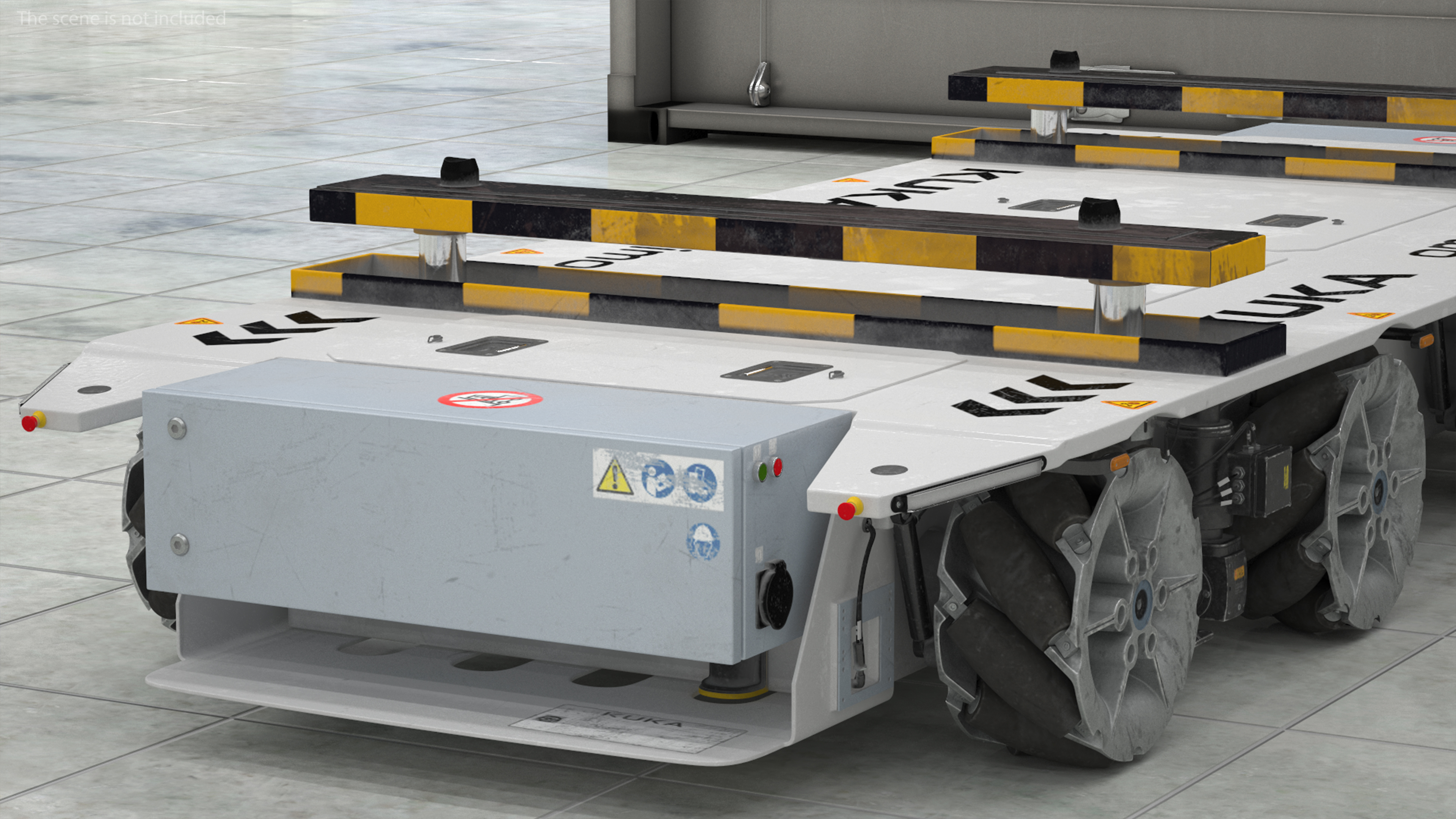 3D model Dirty Omnimove Platform KUKA White Rigged for Cinema 4D