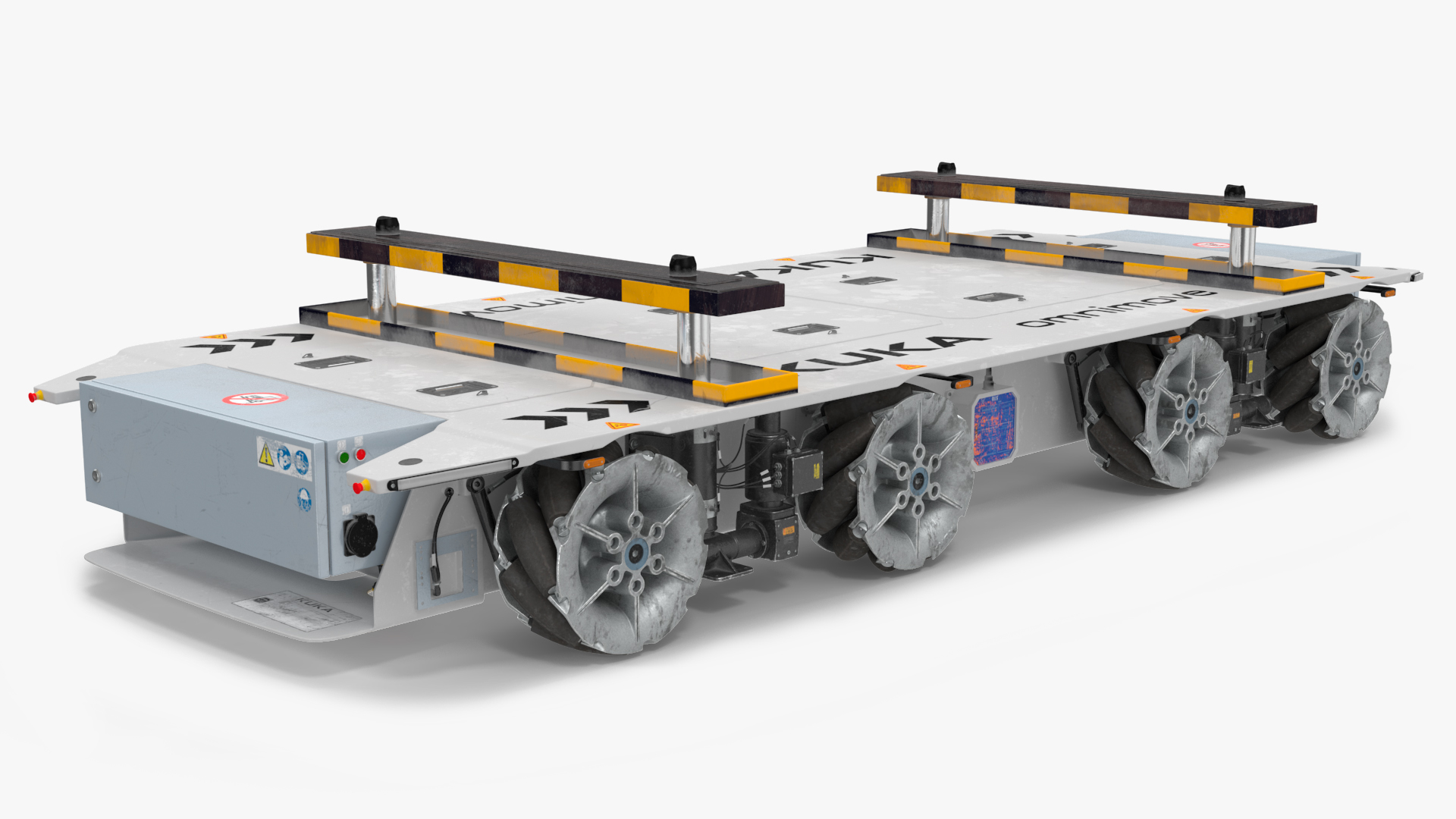 3D model Dirty Omnimove Platform KUKA White Rigged for Cinema 4D