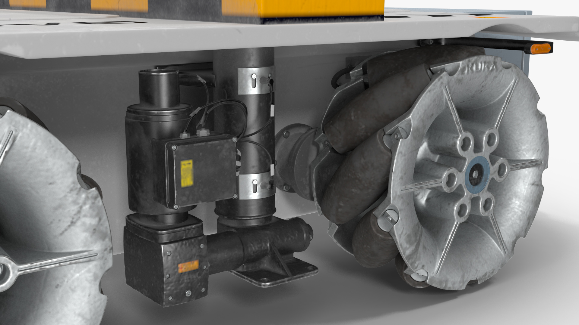 3D model Dirty Omnimove Platform KUKA White Rigged for Cinema 4D