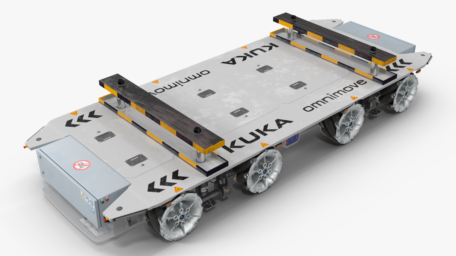 3D model Dirty Omnimove Platform KUKA White Rigged for Cinema 4D