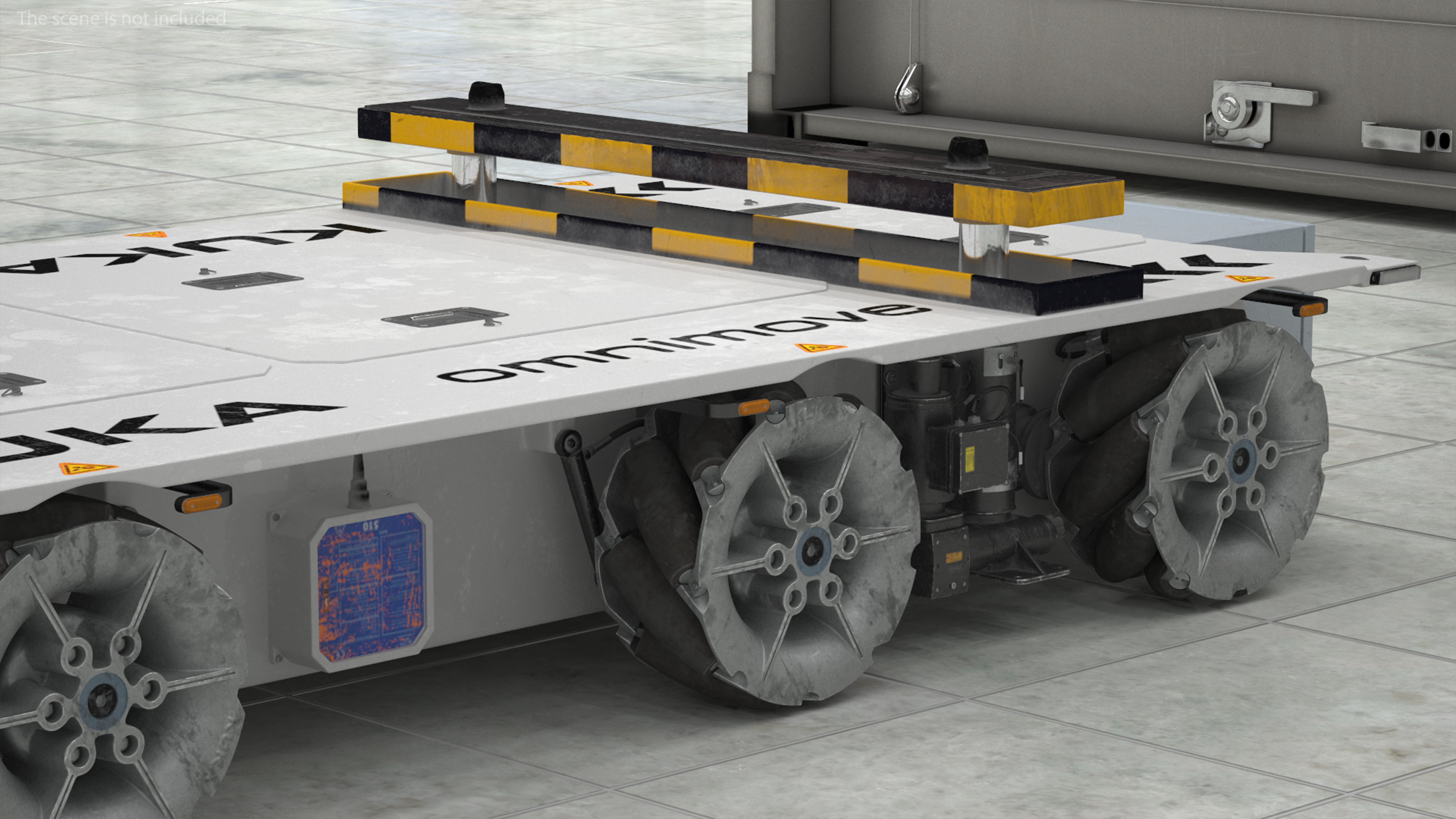 3D model Dirty Omnimove Platform KUKA White Rigged for Cinema 4D