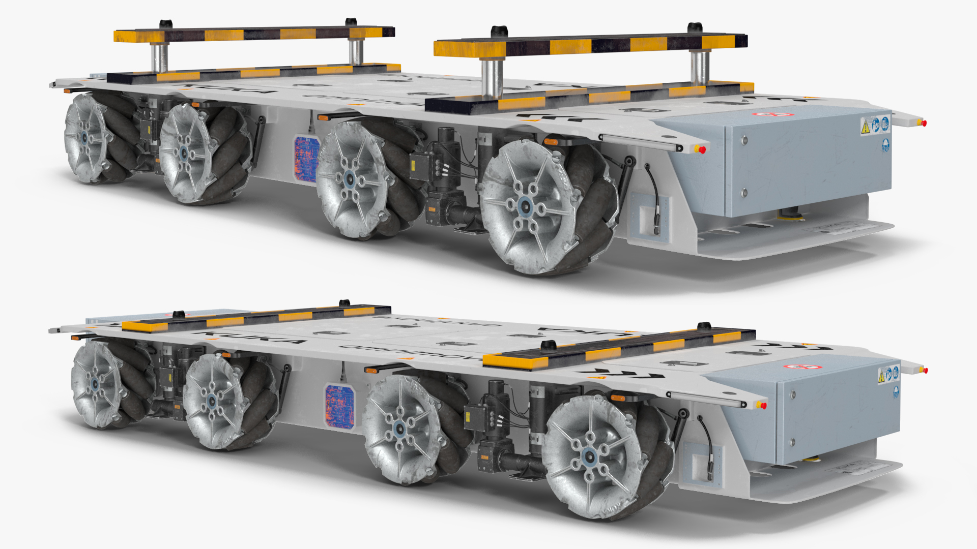 3D model Dirty Omnimove Platform KUKA White Rigged for Cinema 4D
