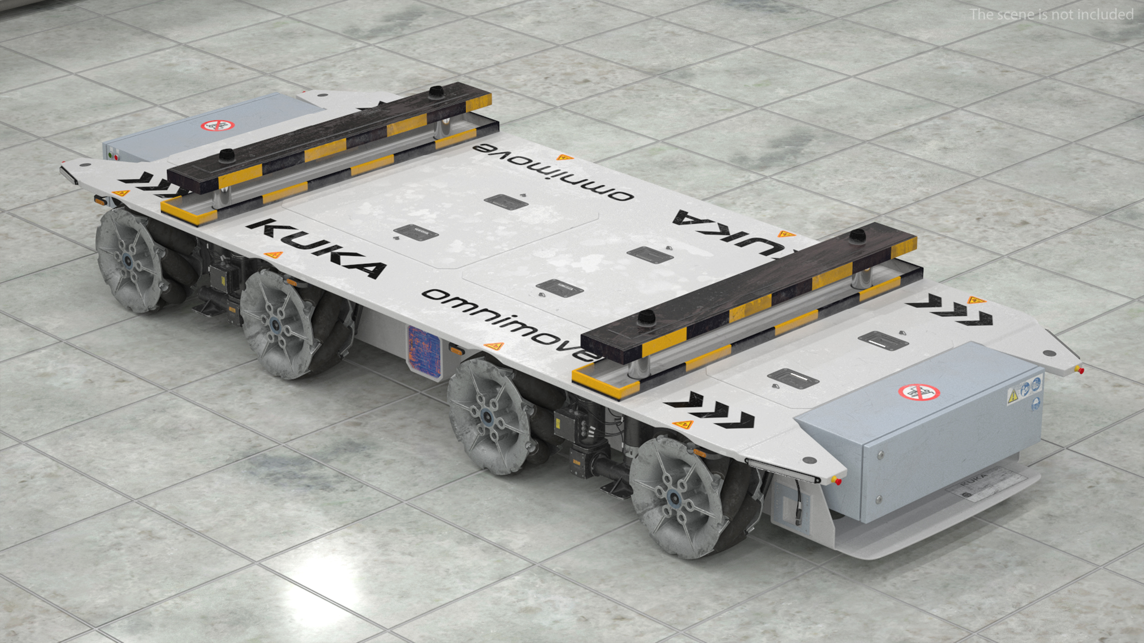 3D model Dirty Omnimove Platform KUKA White Rigged for Cinema 4D