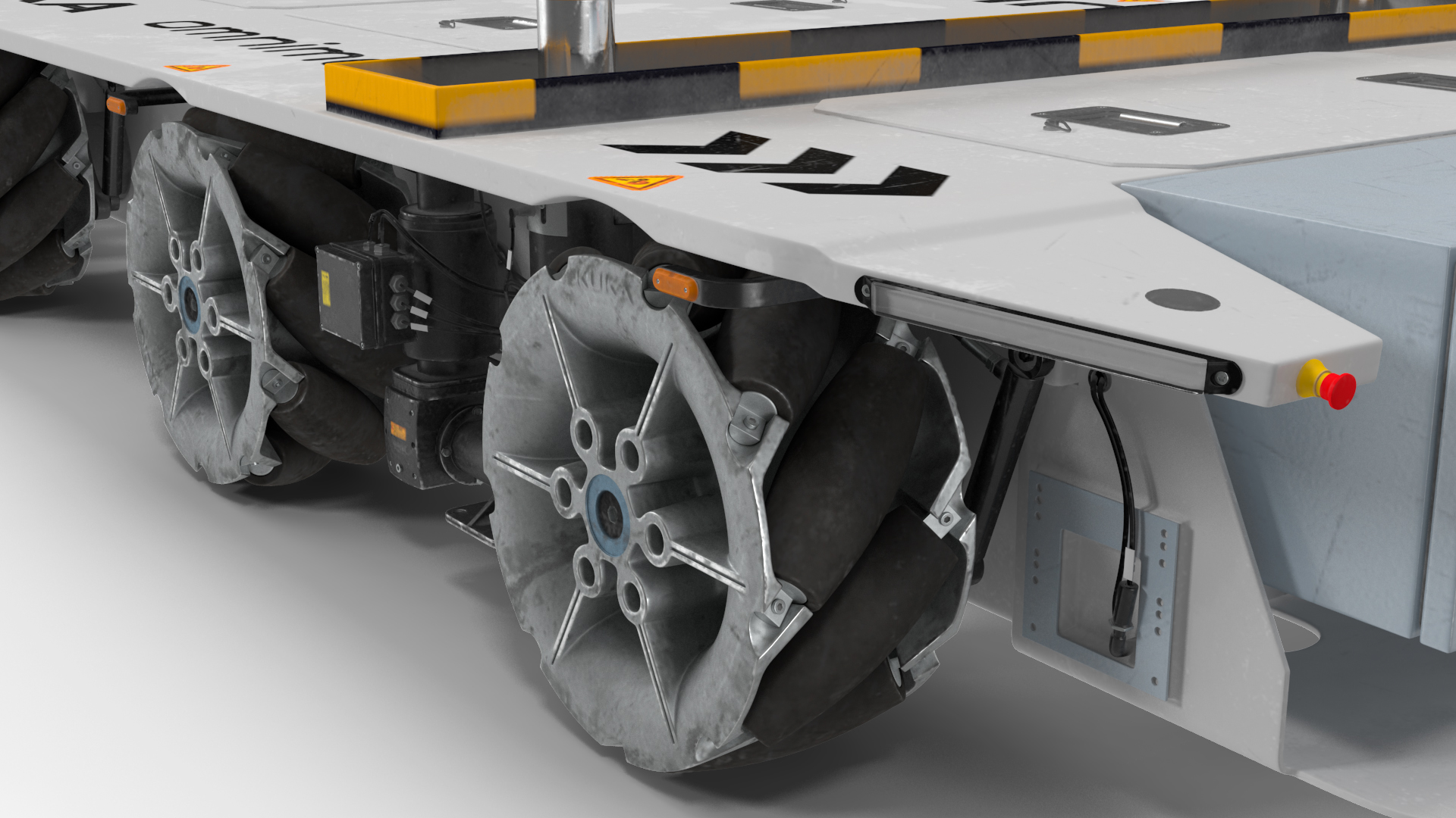 3D model Dirty Omnimove Platform KUKA White Rigged for Cinema 4D