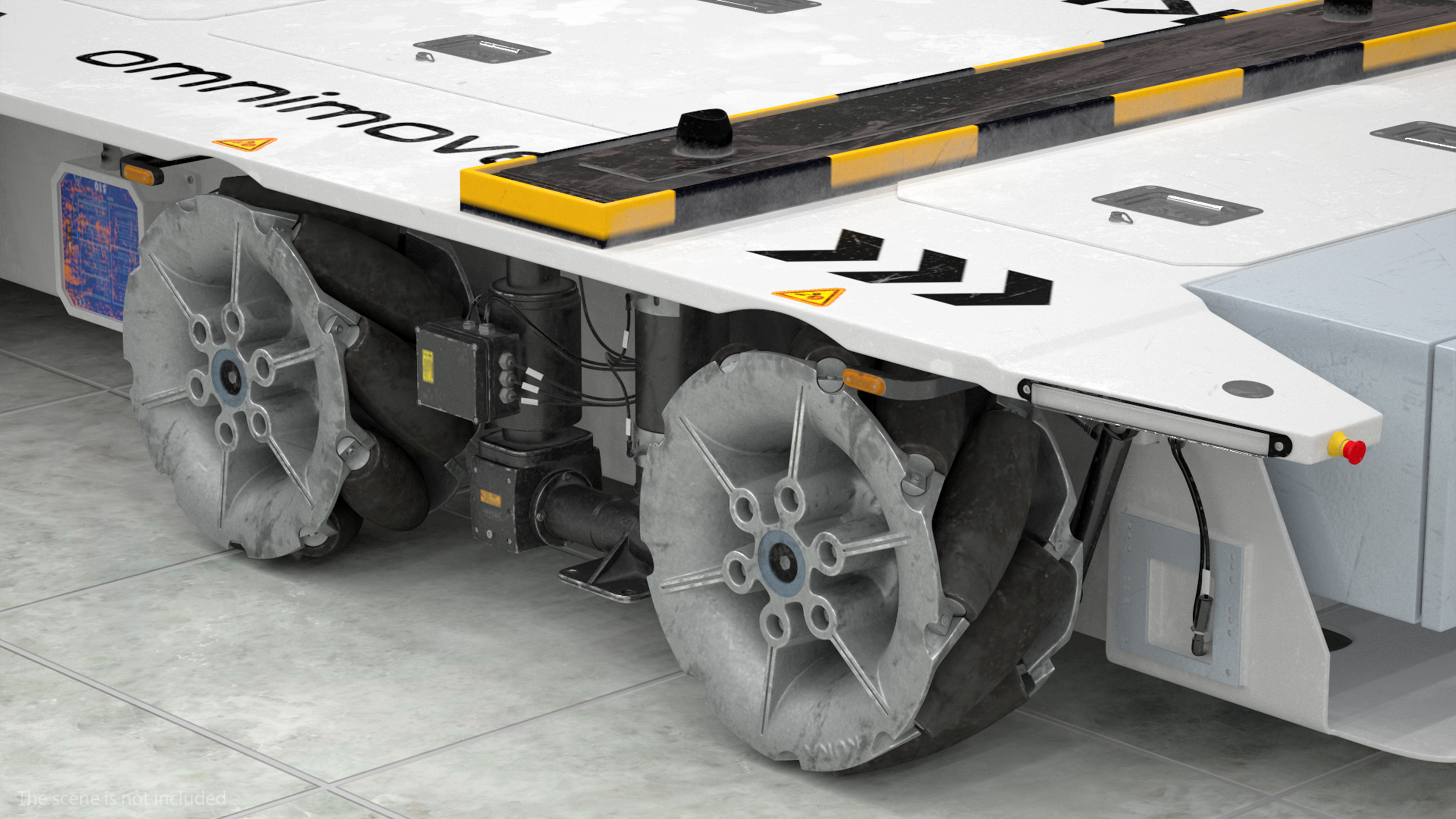 3D model Dirty Omnimove Platform KUKA White Rigged for Cinema 4D