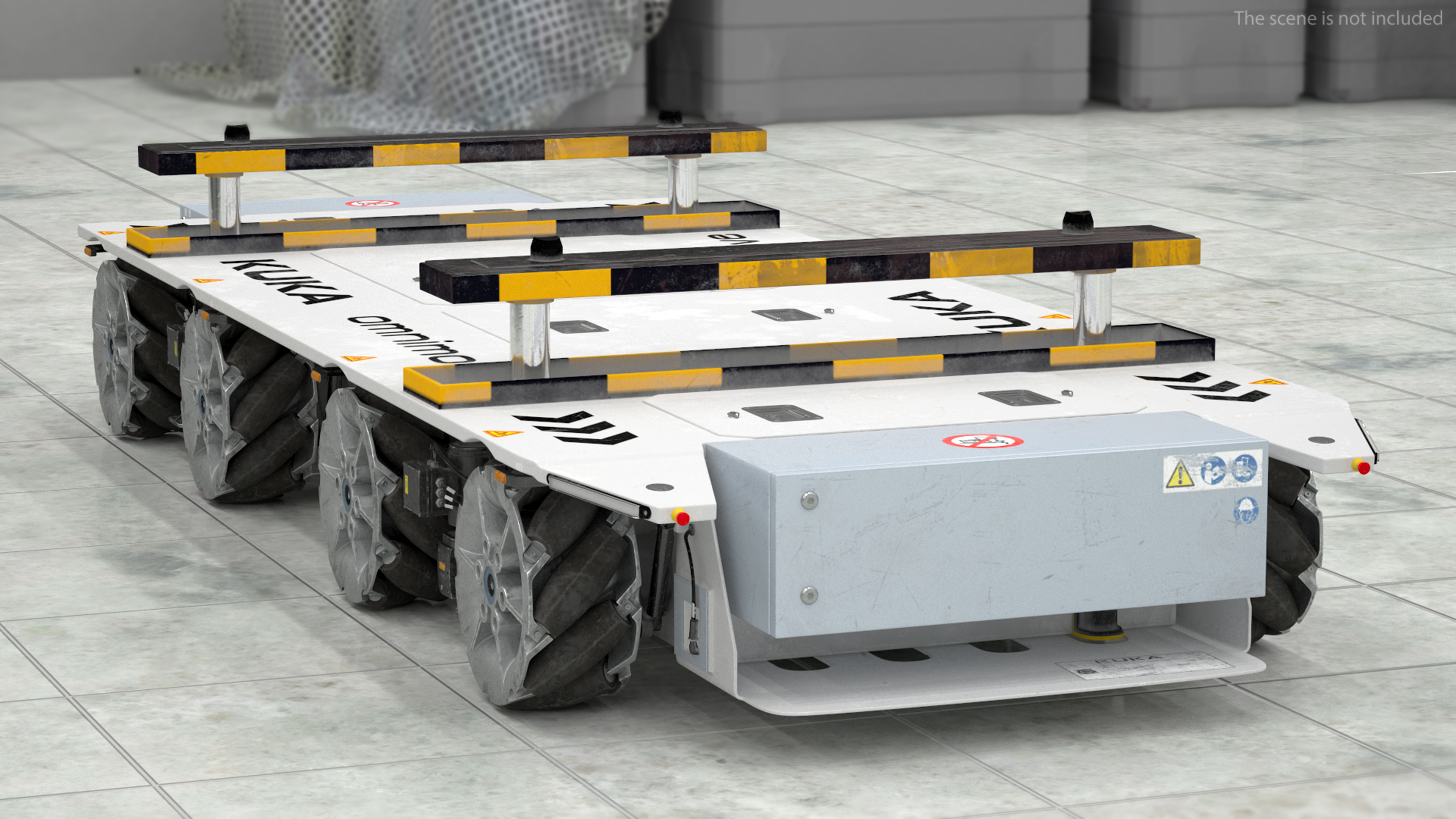 3D model Dirty Omnimove Platform KUKA White Rigged for Cinema 4D