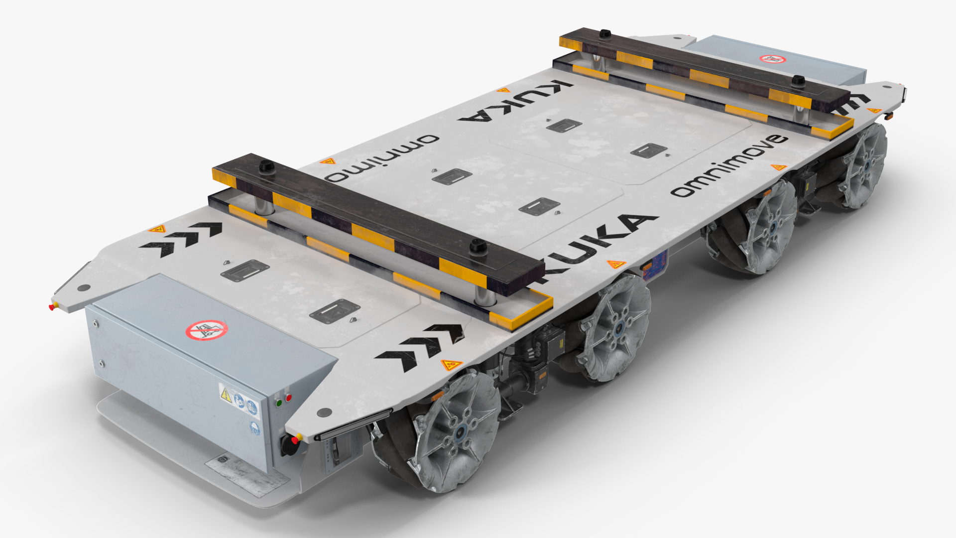 3D model Dirty Omnimove Platform KUKA White Rigged for Cinema 4D