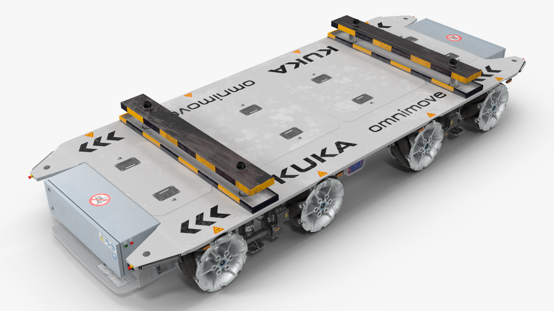 3D model Dirty Omnimove Platform KUKA White Rigged for Cinema 4D