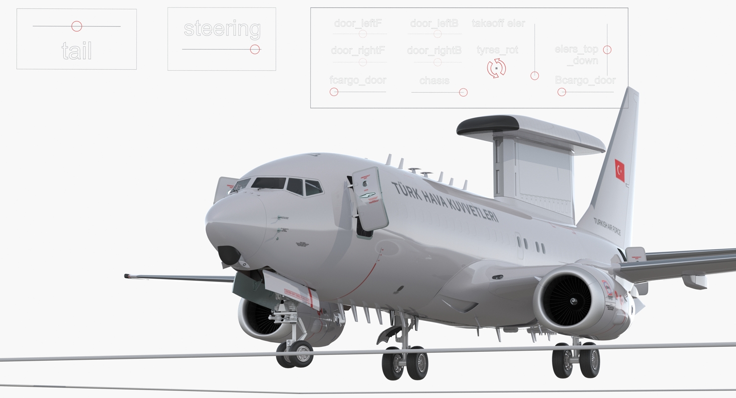 Boeing 737 7ES Peace Eagle Aircraft Rigged 3D