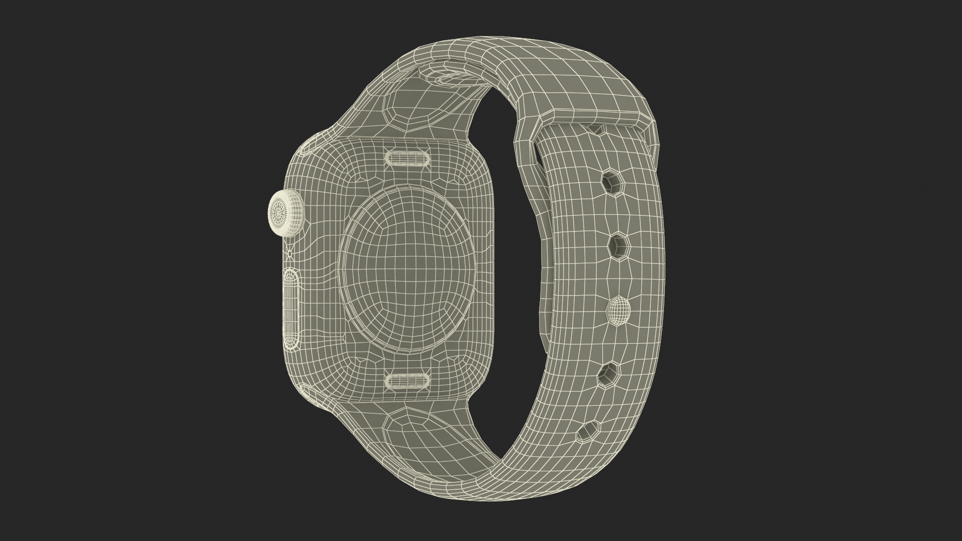 3D model Apple Watch Series 10 Rose Gold with Rubber Strap and Display Off